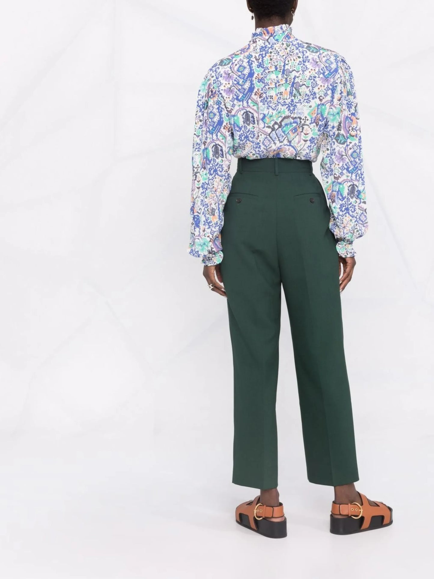 Banessa abstract-print ruffled blouse