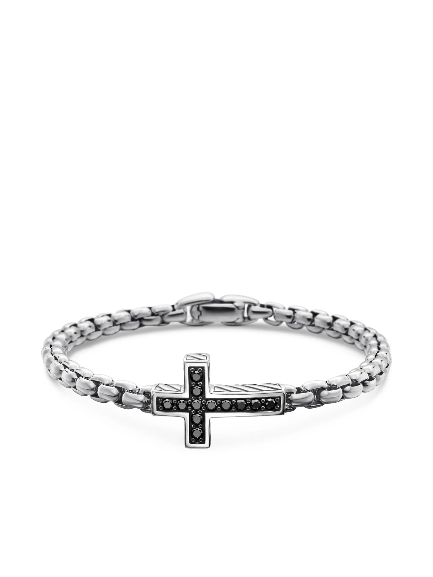 sterling silver Pavé Cross diamond bracelet (5mm)