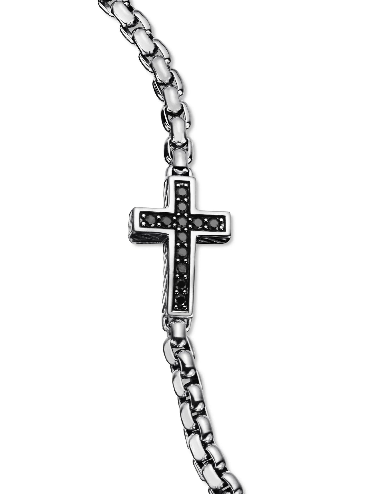 sterling silver Pavé Cross diamond bracelet (5mm)