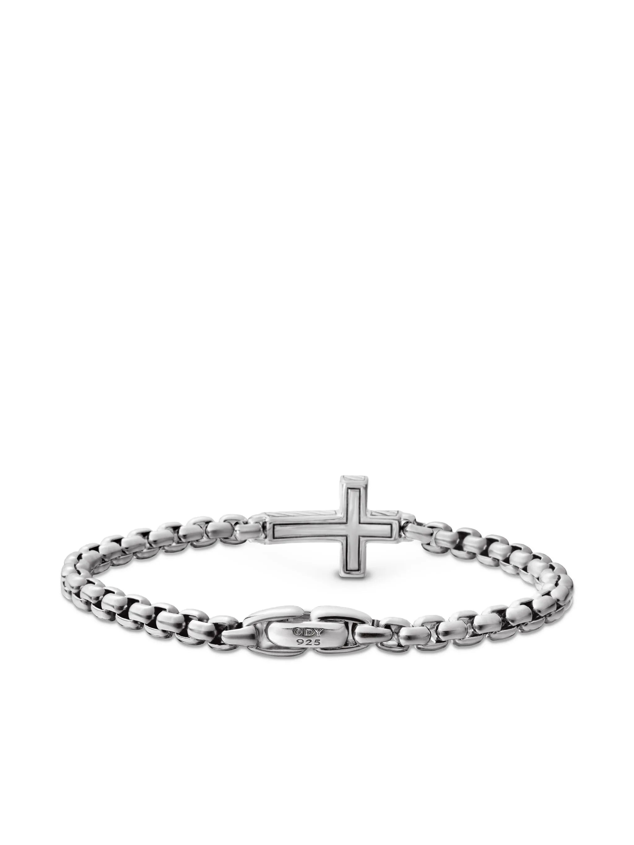 sterling silver Pavé Cross diamond bracelet (5mm)