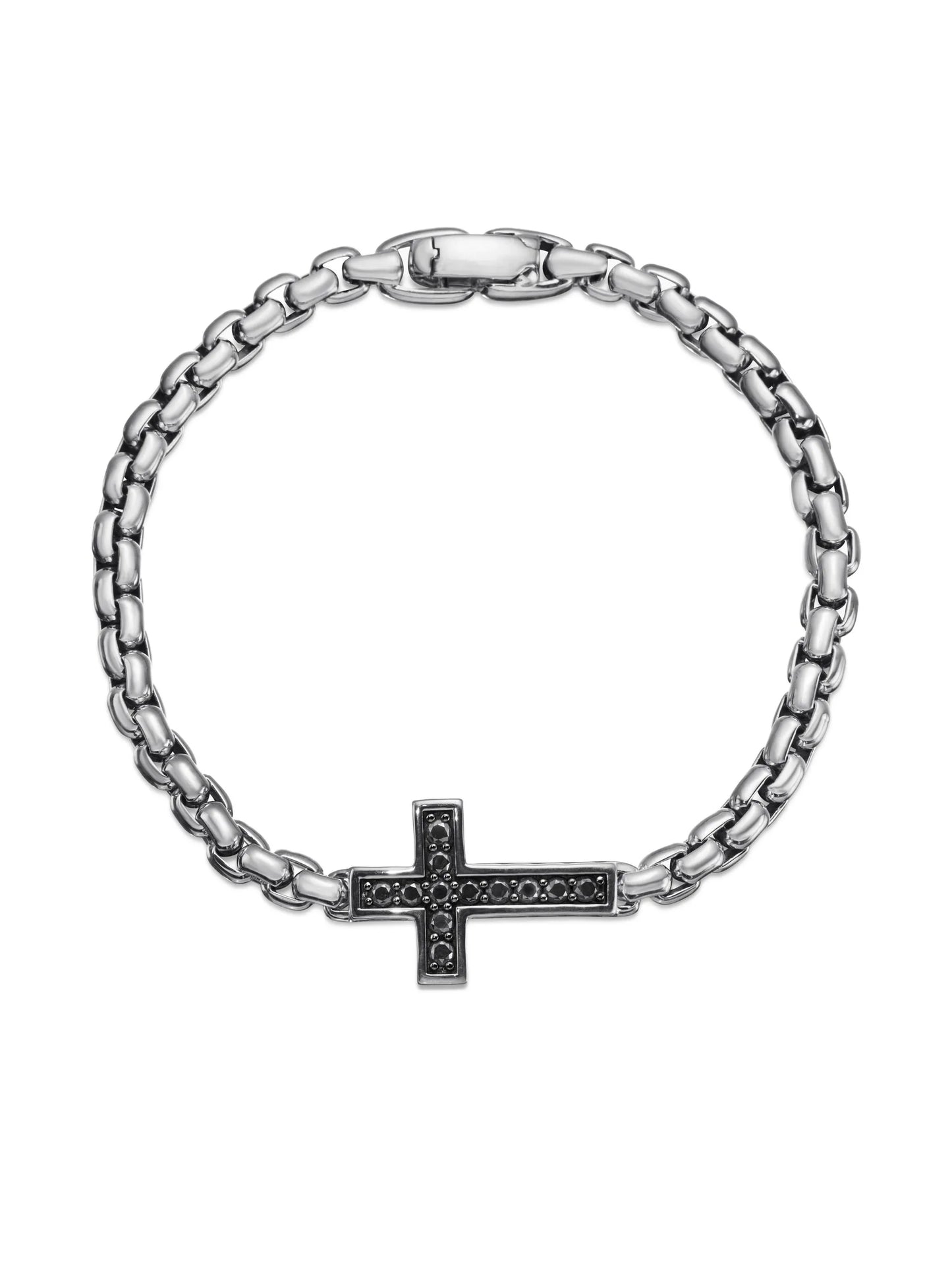 sterling silver Pavé Cross diamond bracelet (5mm)