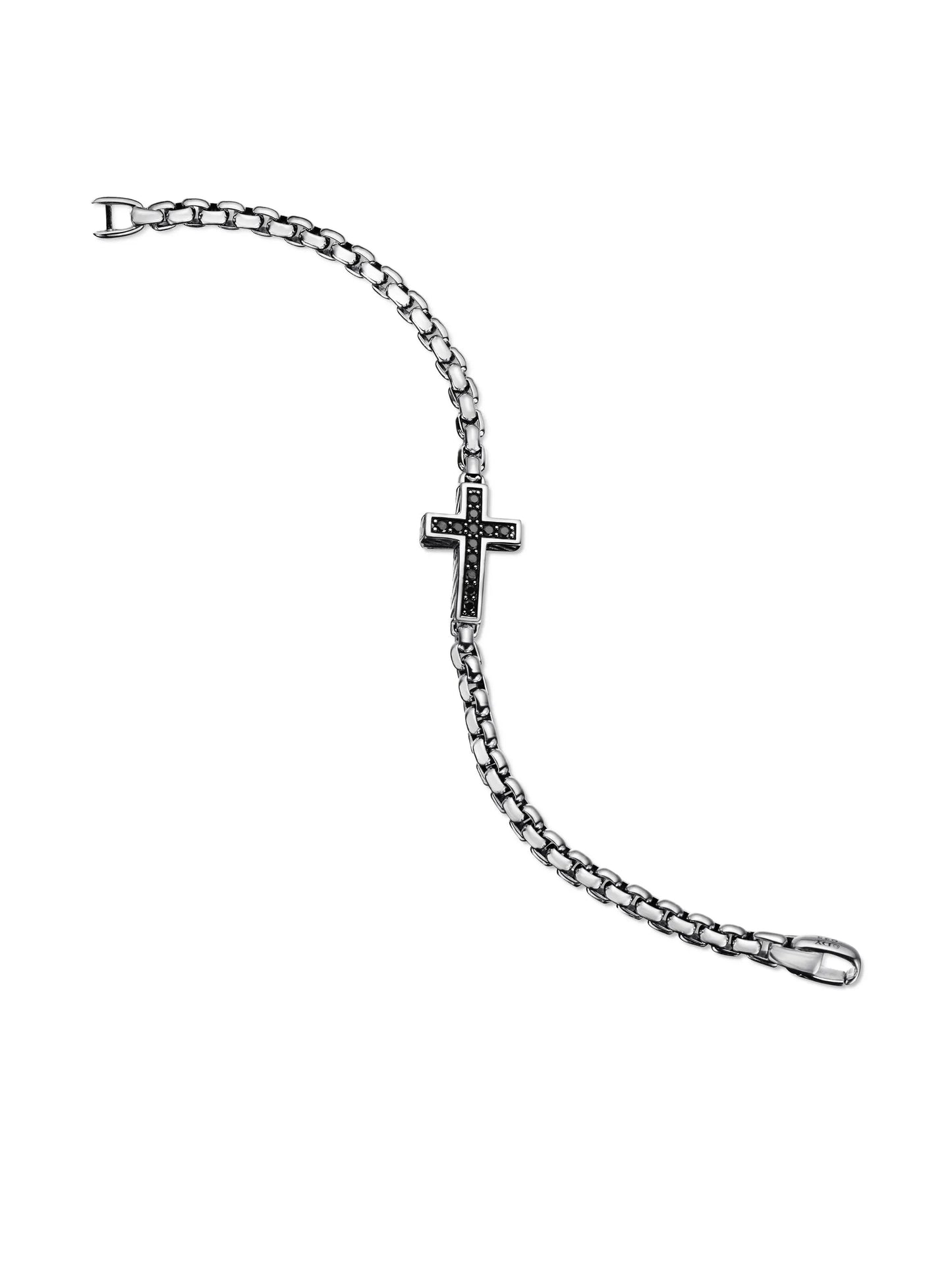 sterling silver Pavé Cross diamond bracelet (5mm)