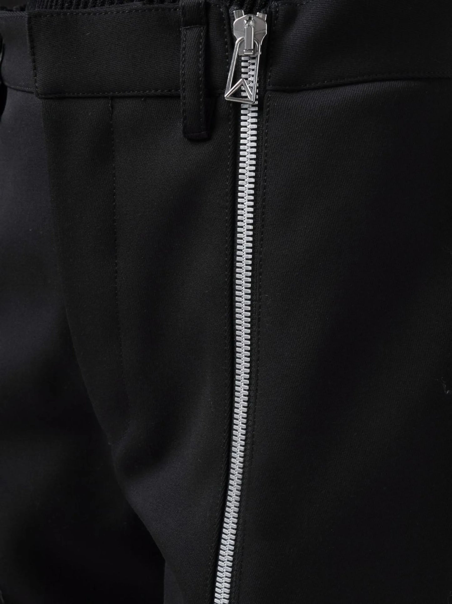 zip-detail high-rise trousers