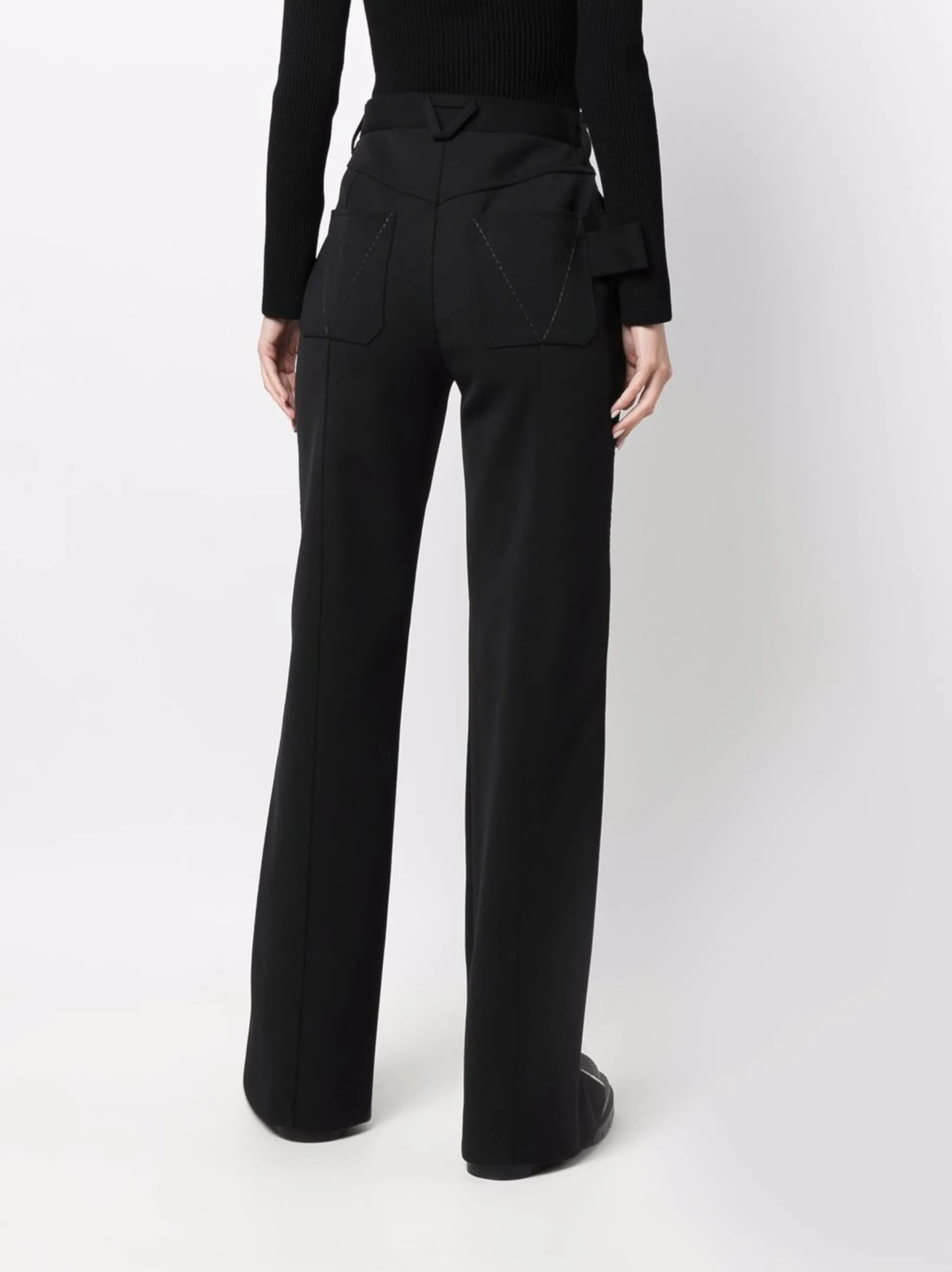 zip-detail high-rise trousers