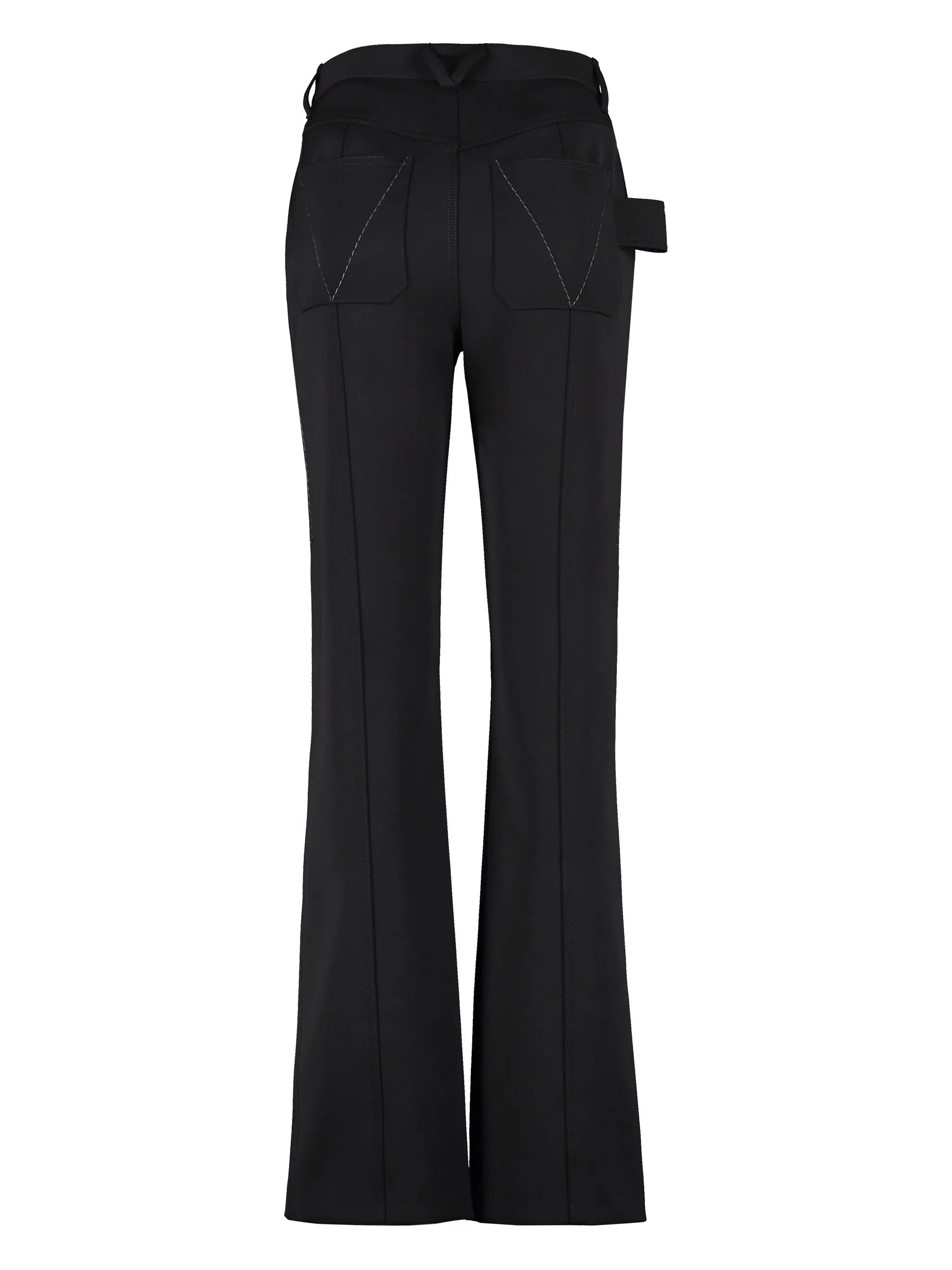 zip-detail high-rise trousers