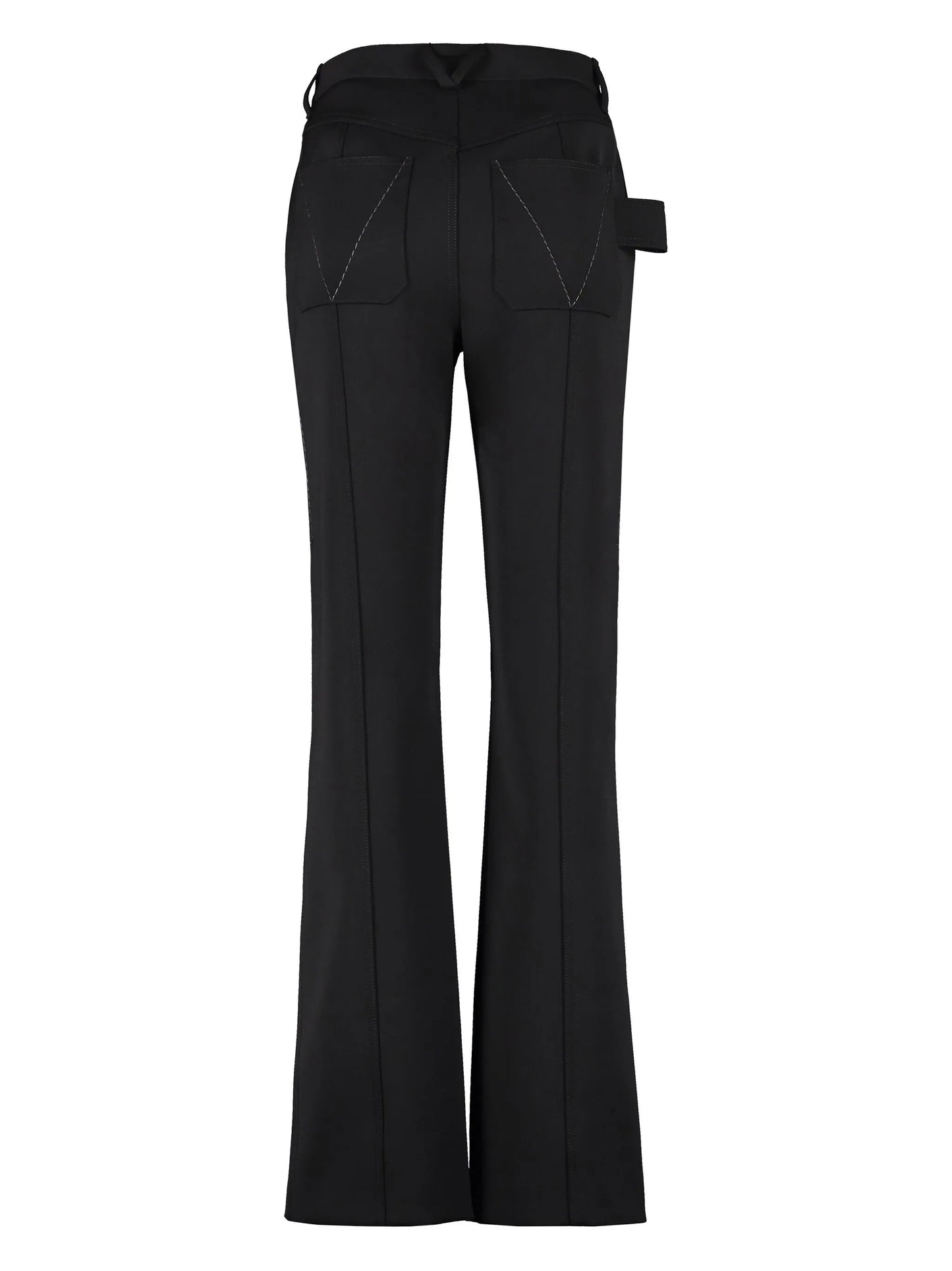 zip-detail high-rise trousers