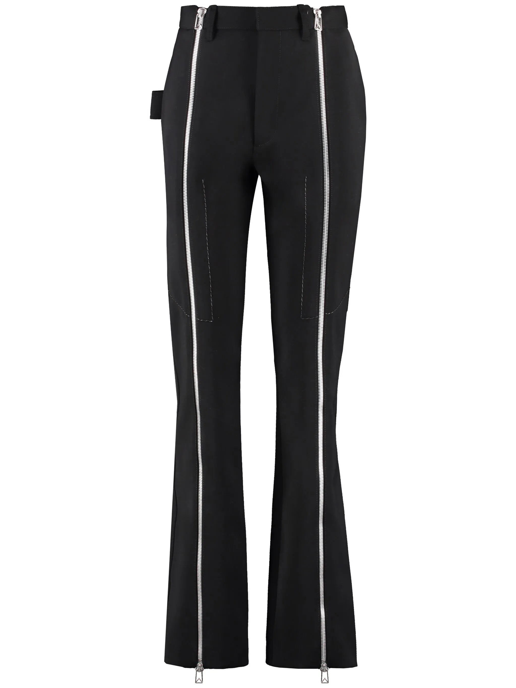 zip-detail high-rise trousers