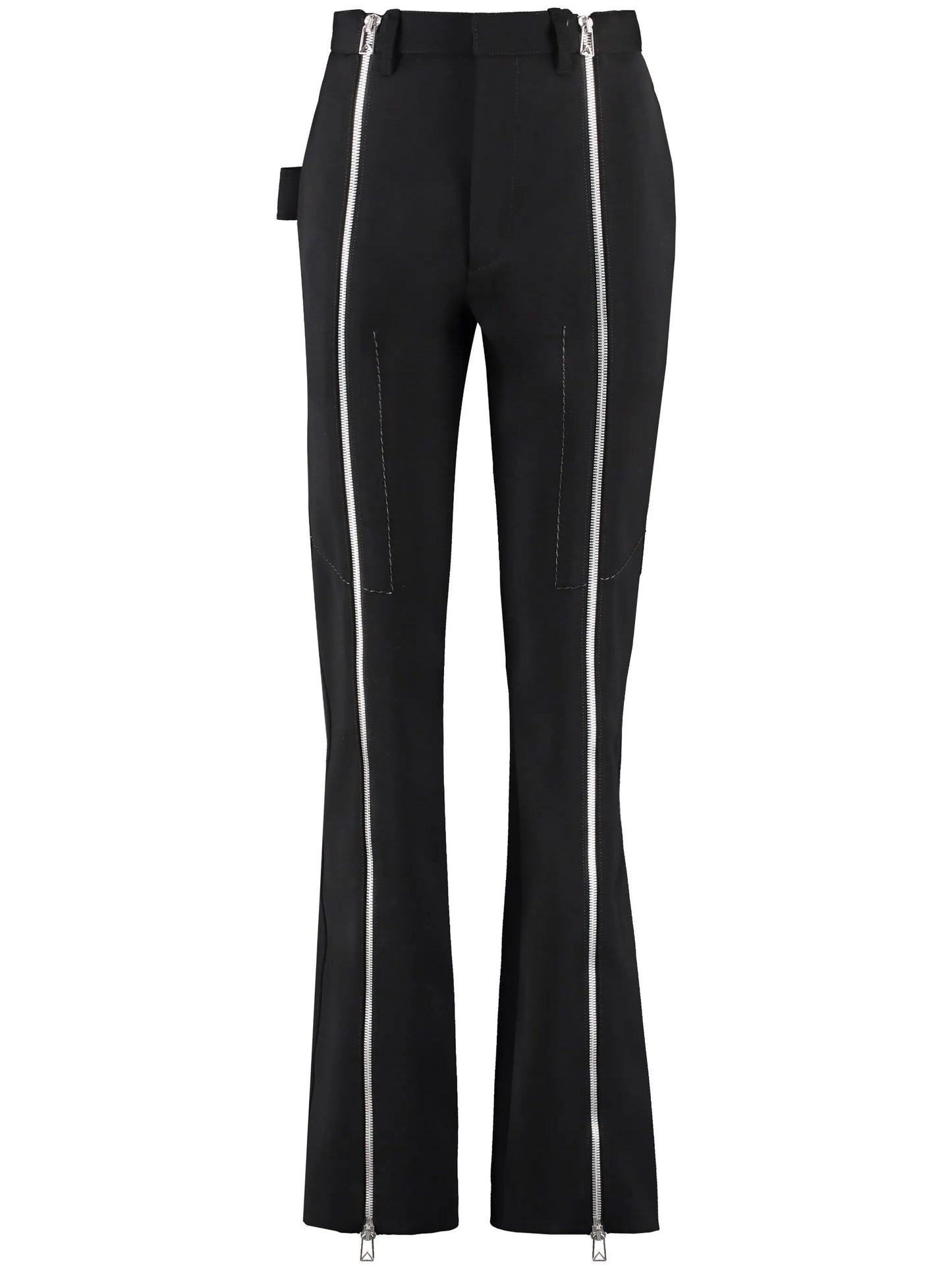 zip-detail high-rise trousers