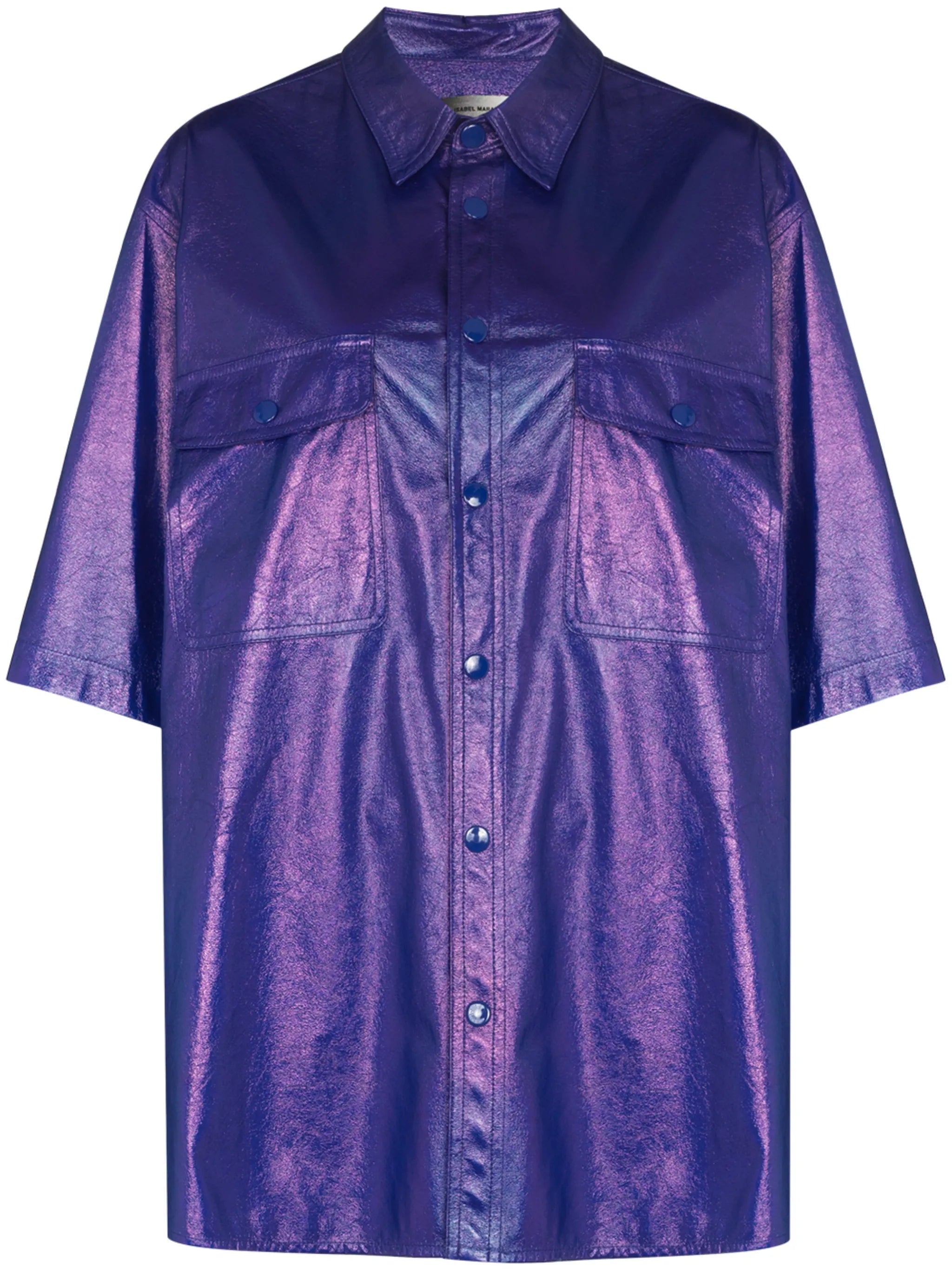 Gilin faux-leather shirt