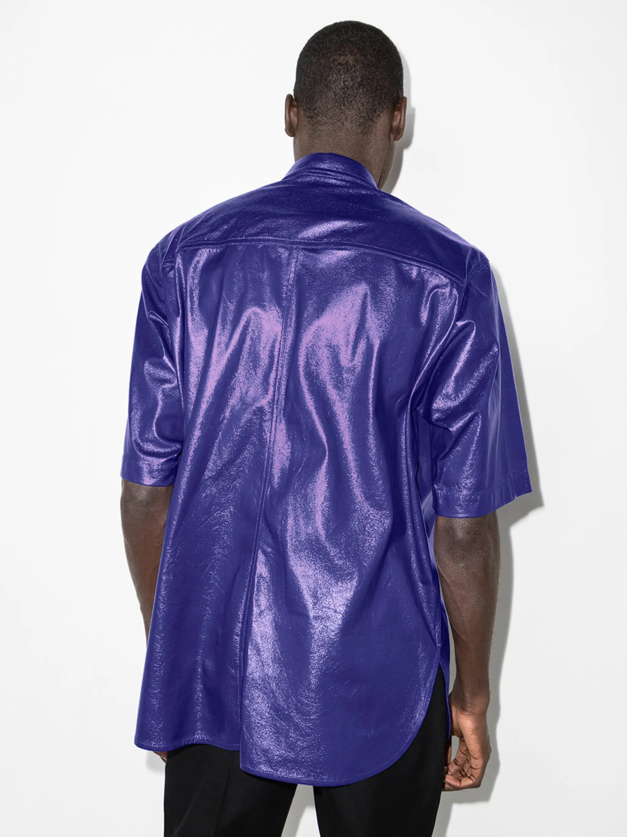 Gilin faux-leather shirt