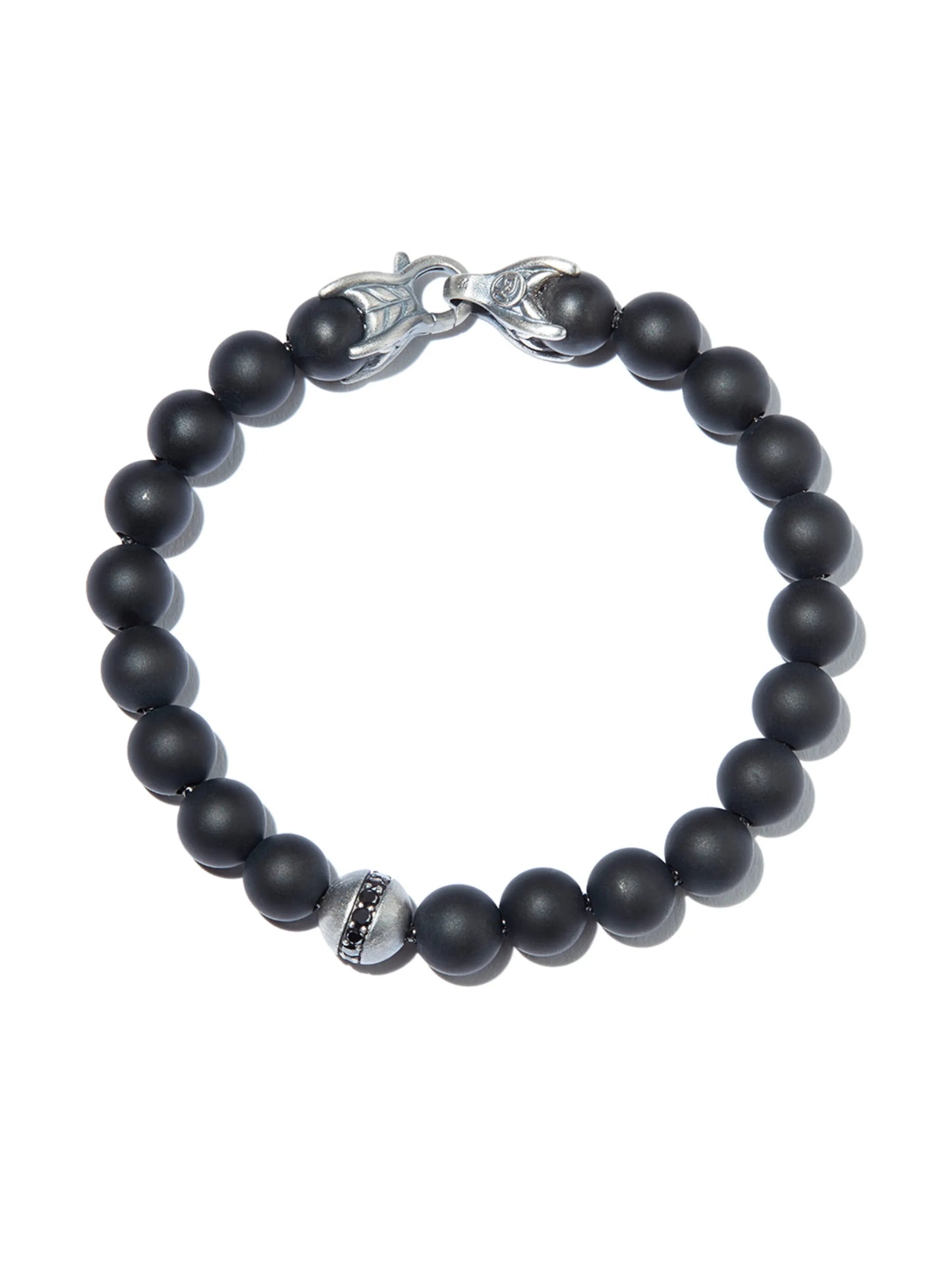 silver onyx diamond bracelet