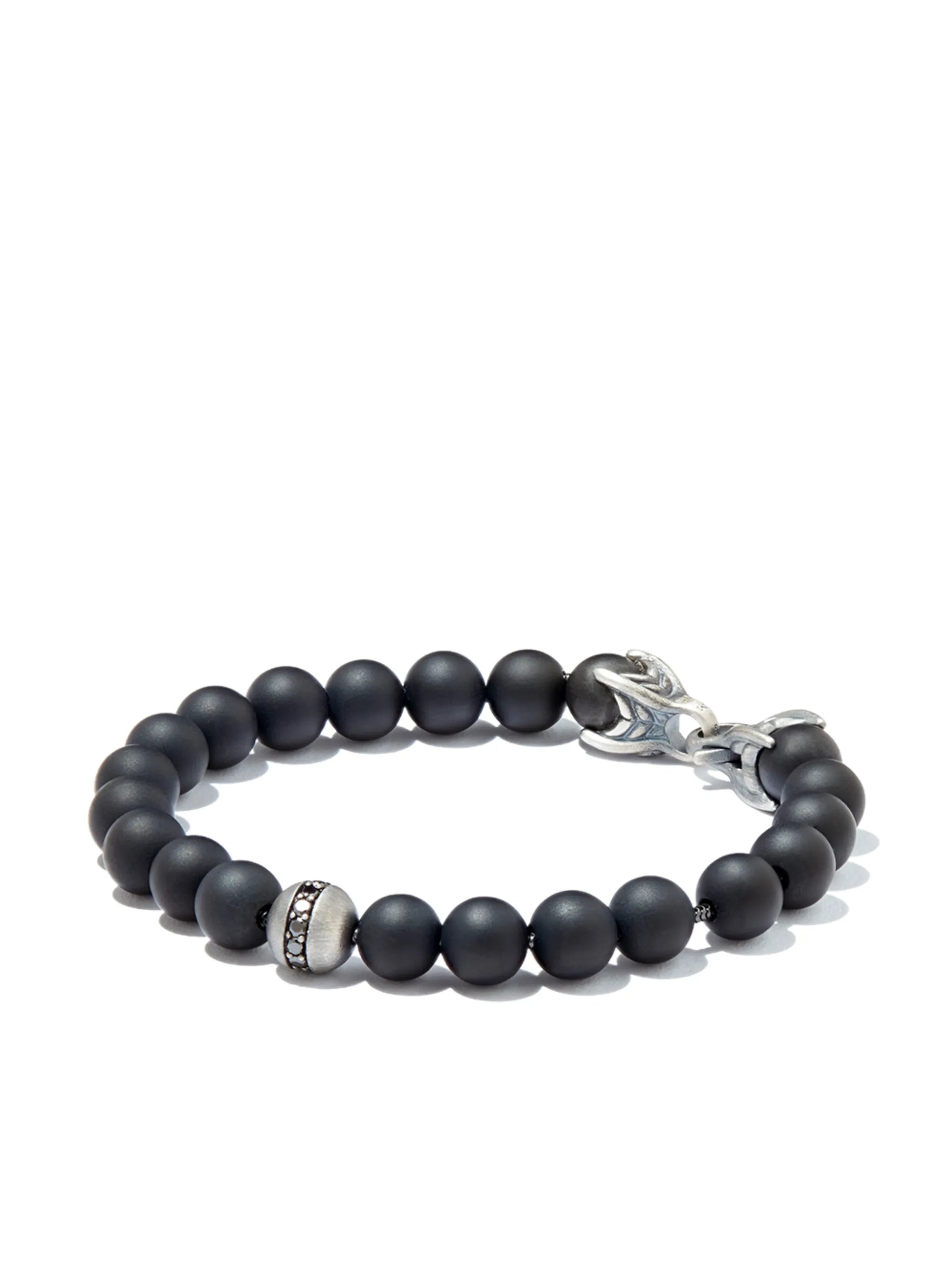 silver onyx diamond bracelet
