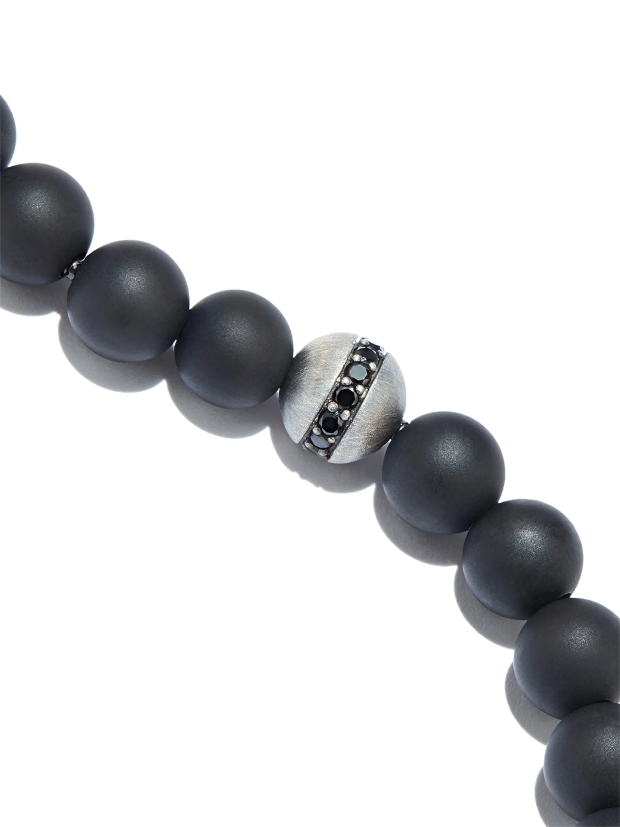 silver onyx diamond bracelet