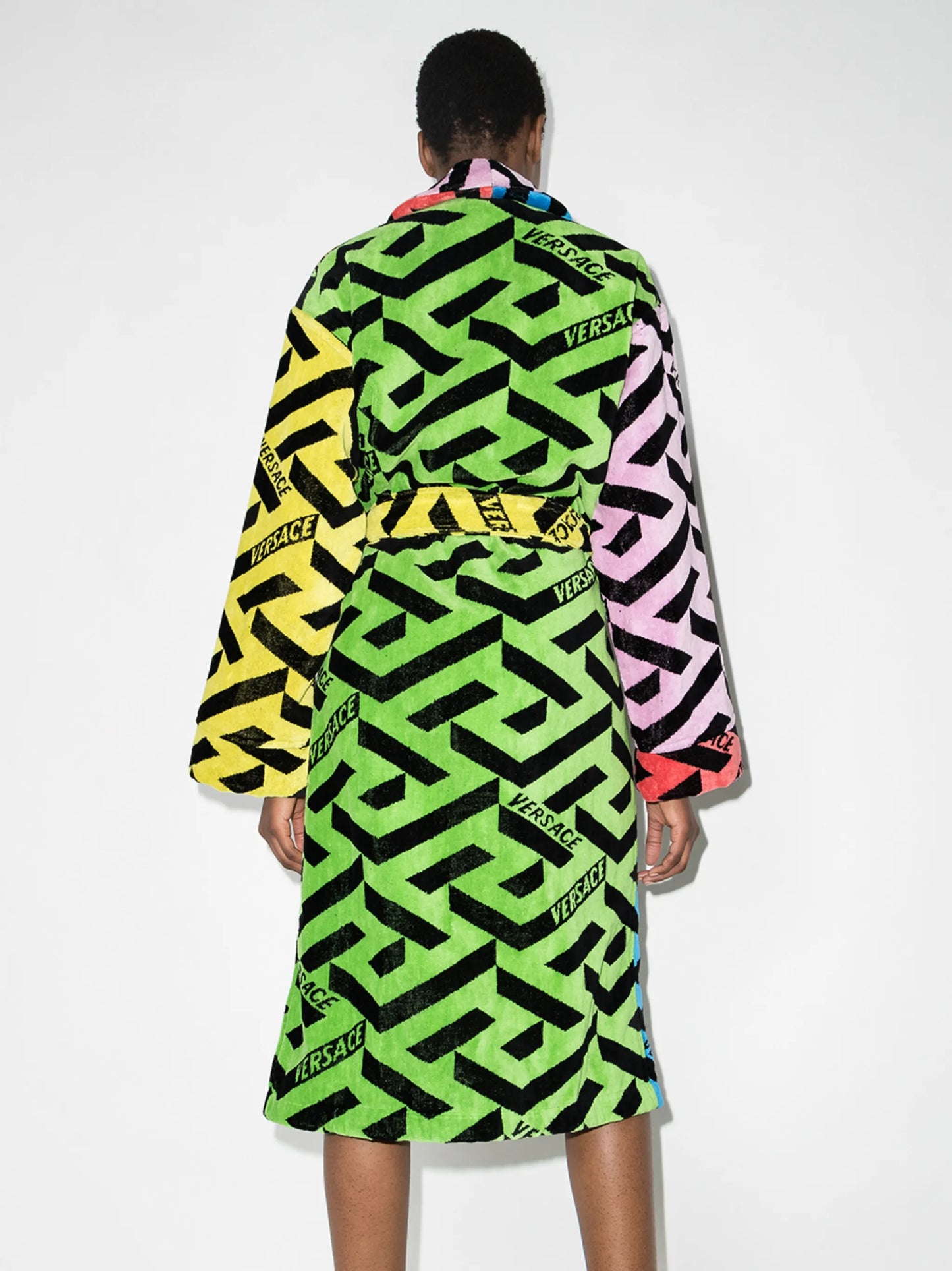 La Greca-print cotton bathrobe