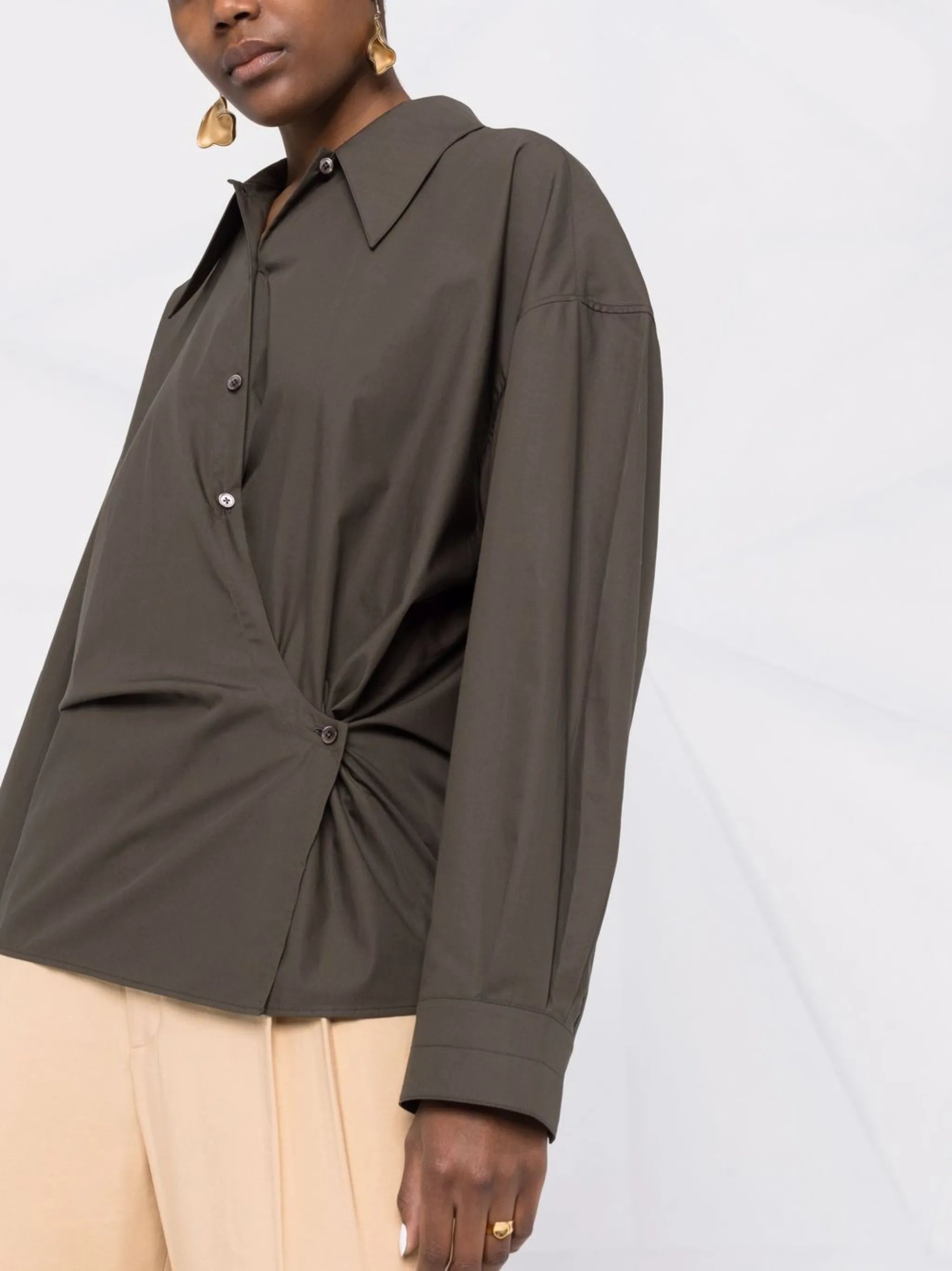 wrap long-sleeved shirt