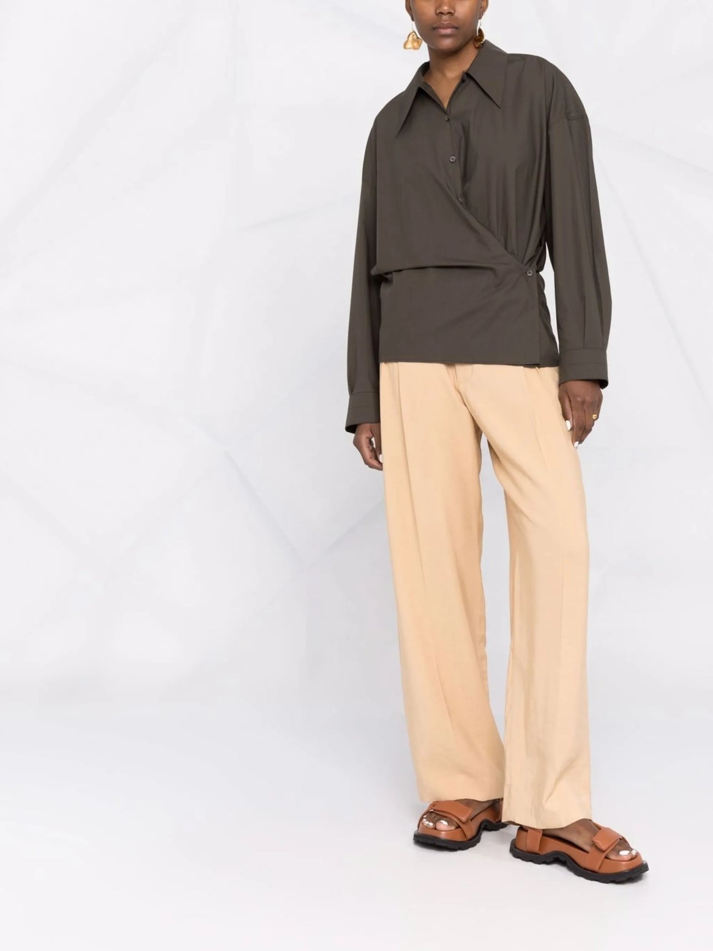 wrap long-sleeved shirt