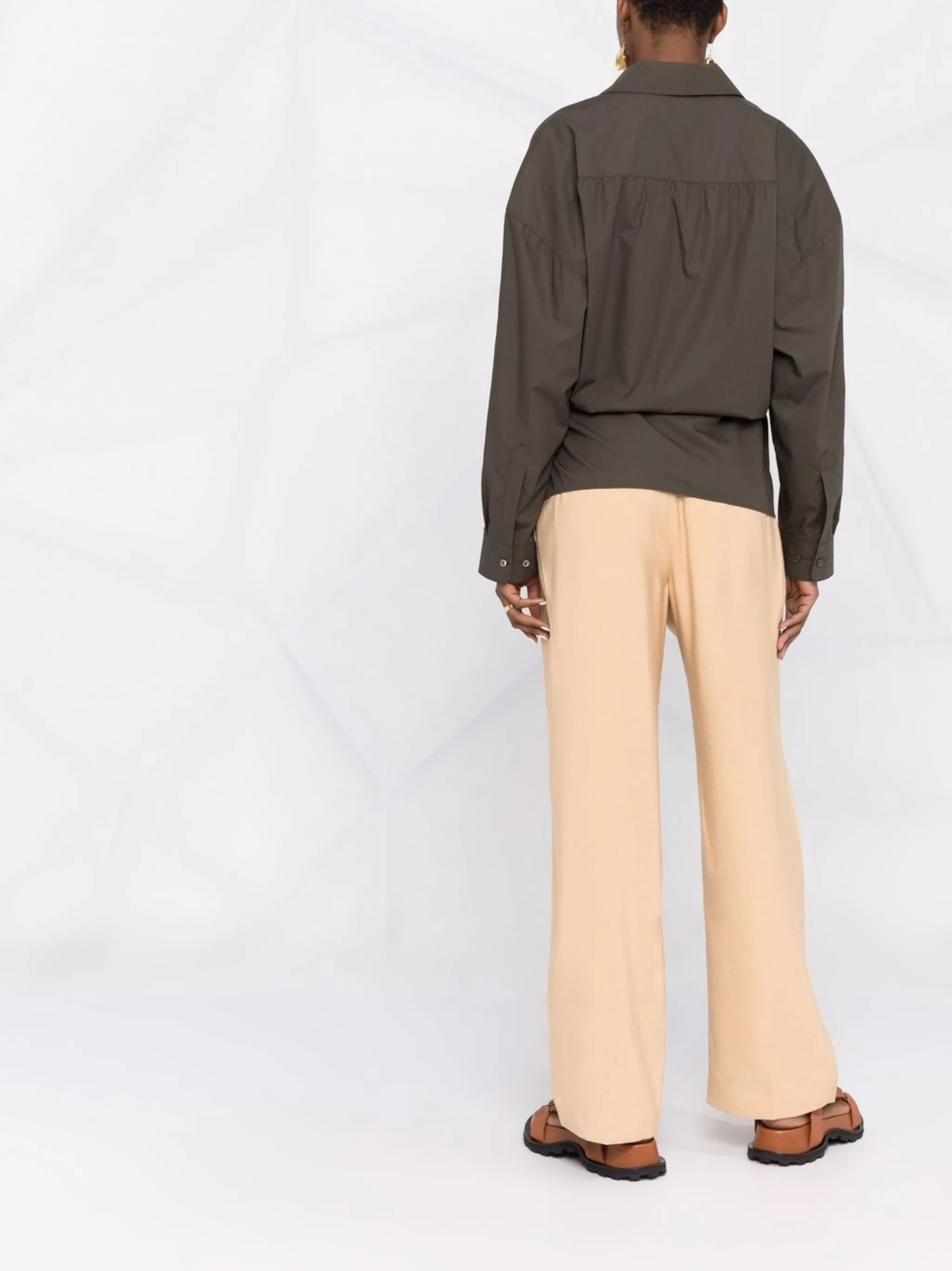 wrap long-sleeved shirt