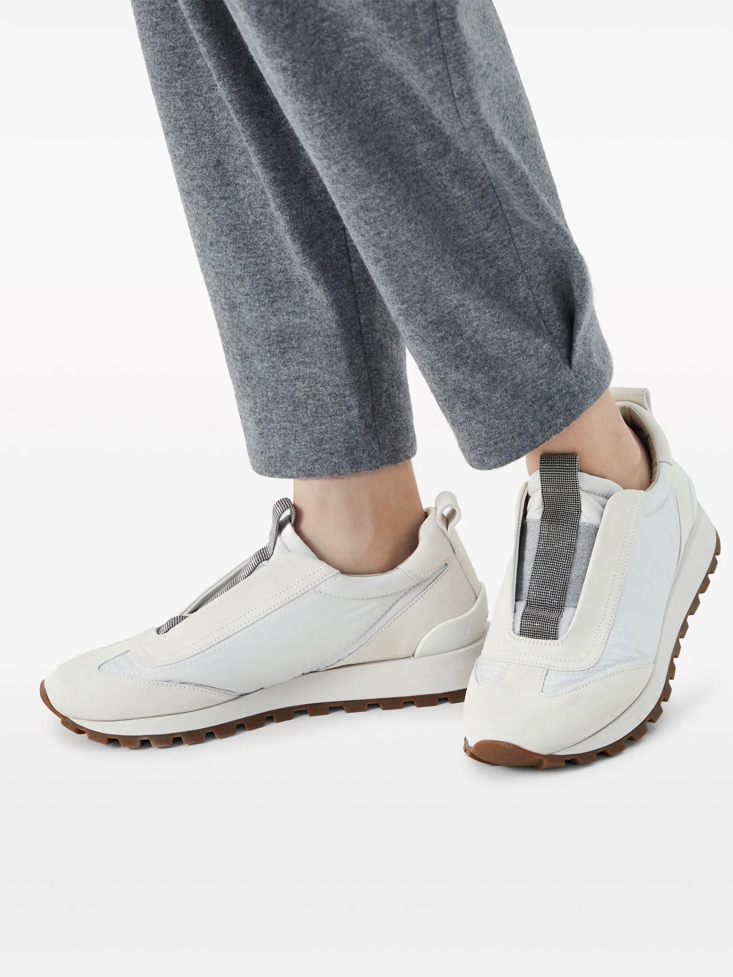 monili-embellished low-top sneakers