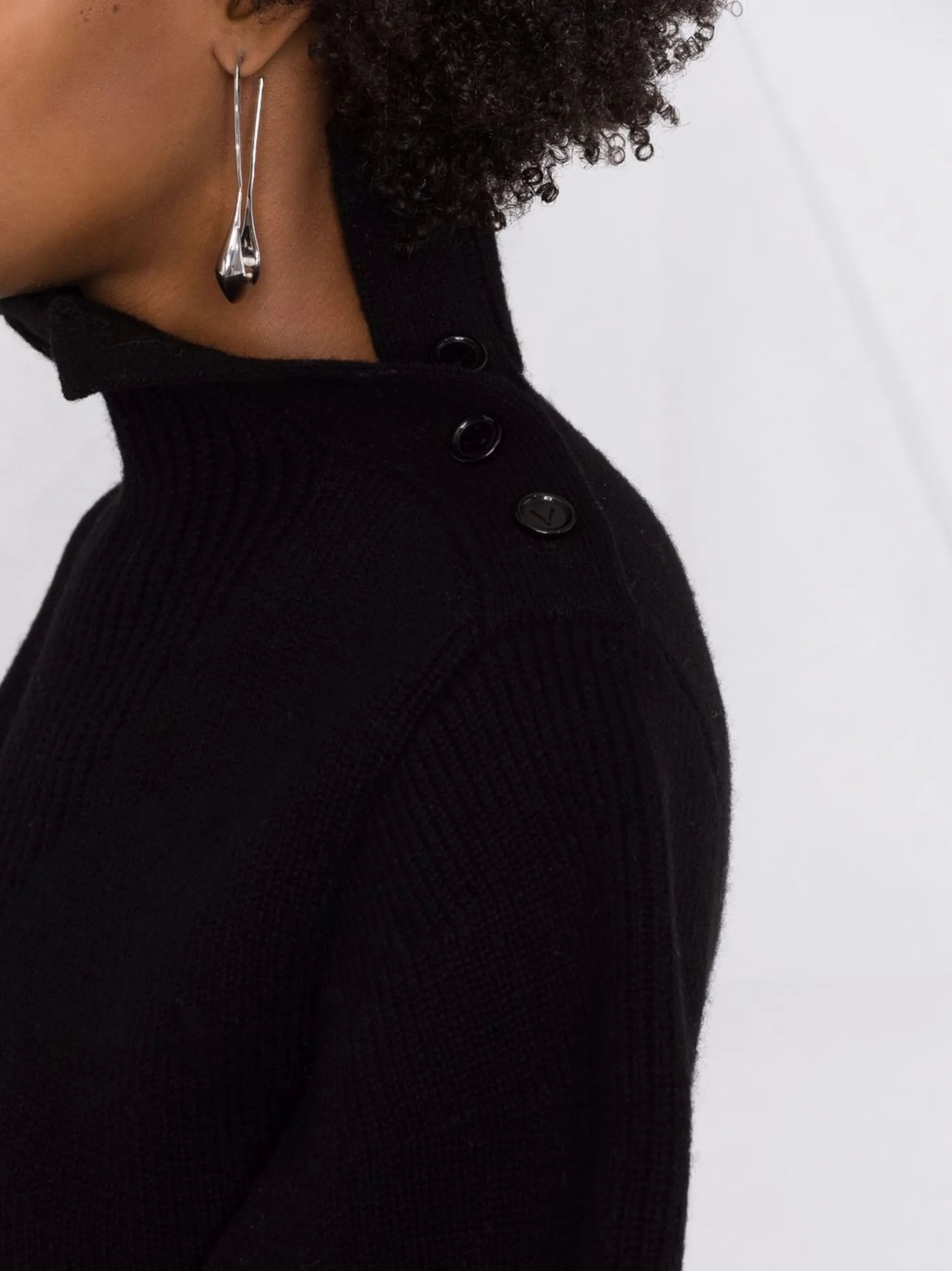 puff-sleeves ribbed jumper