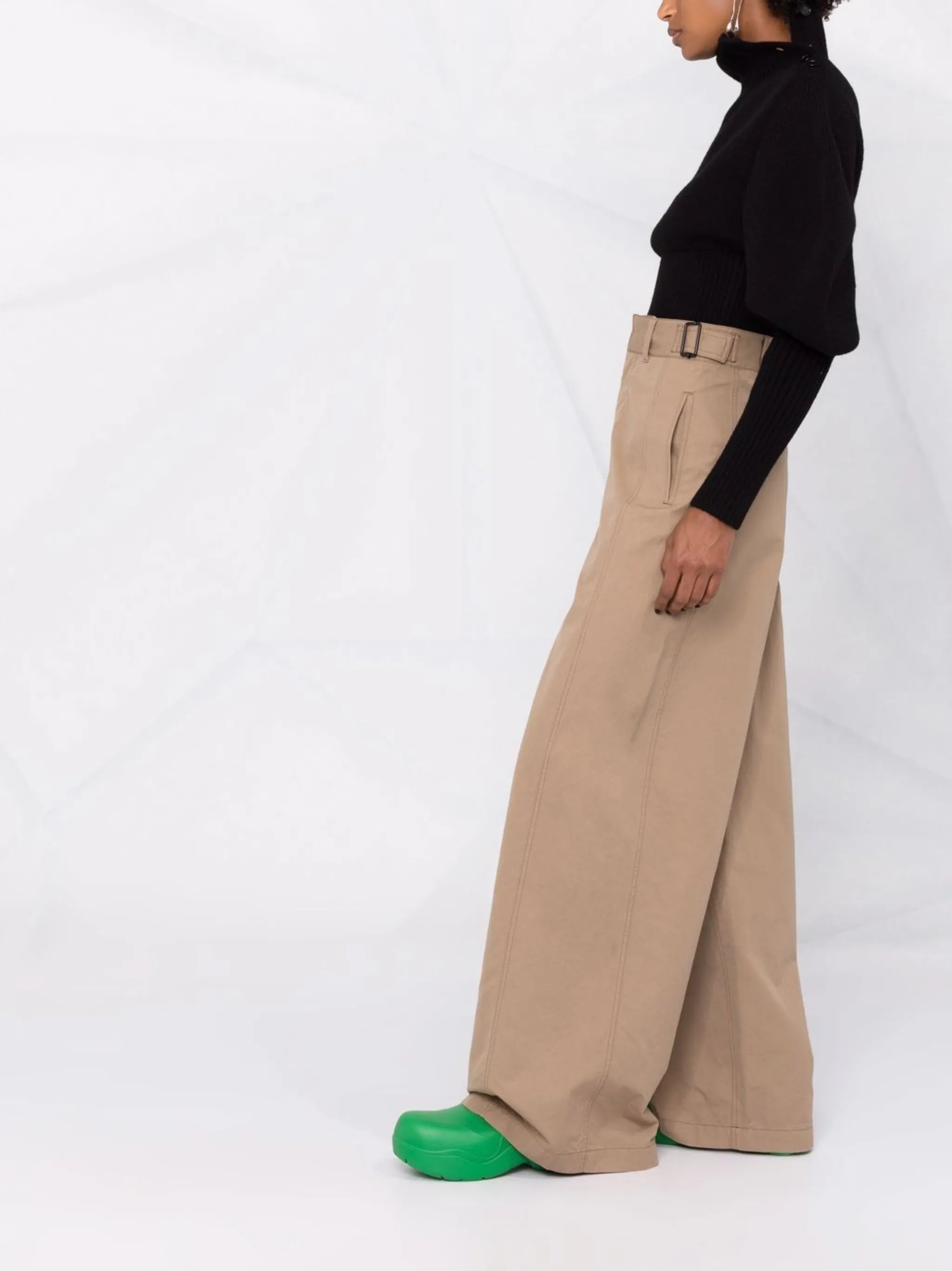 puff-sleeves ribbed jumper