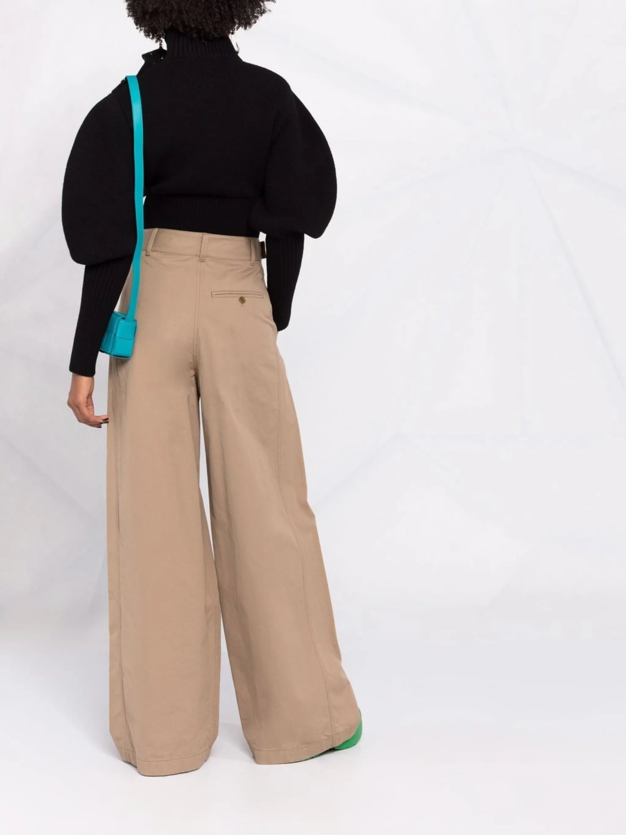 puff-sleeves ribbed jumper