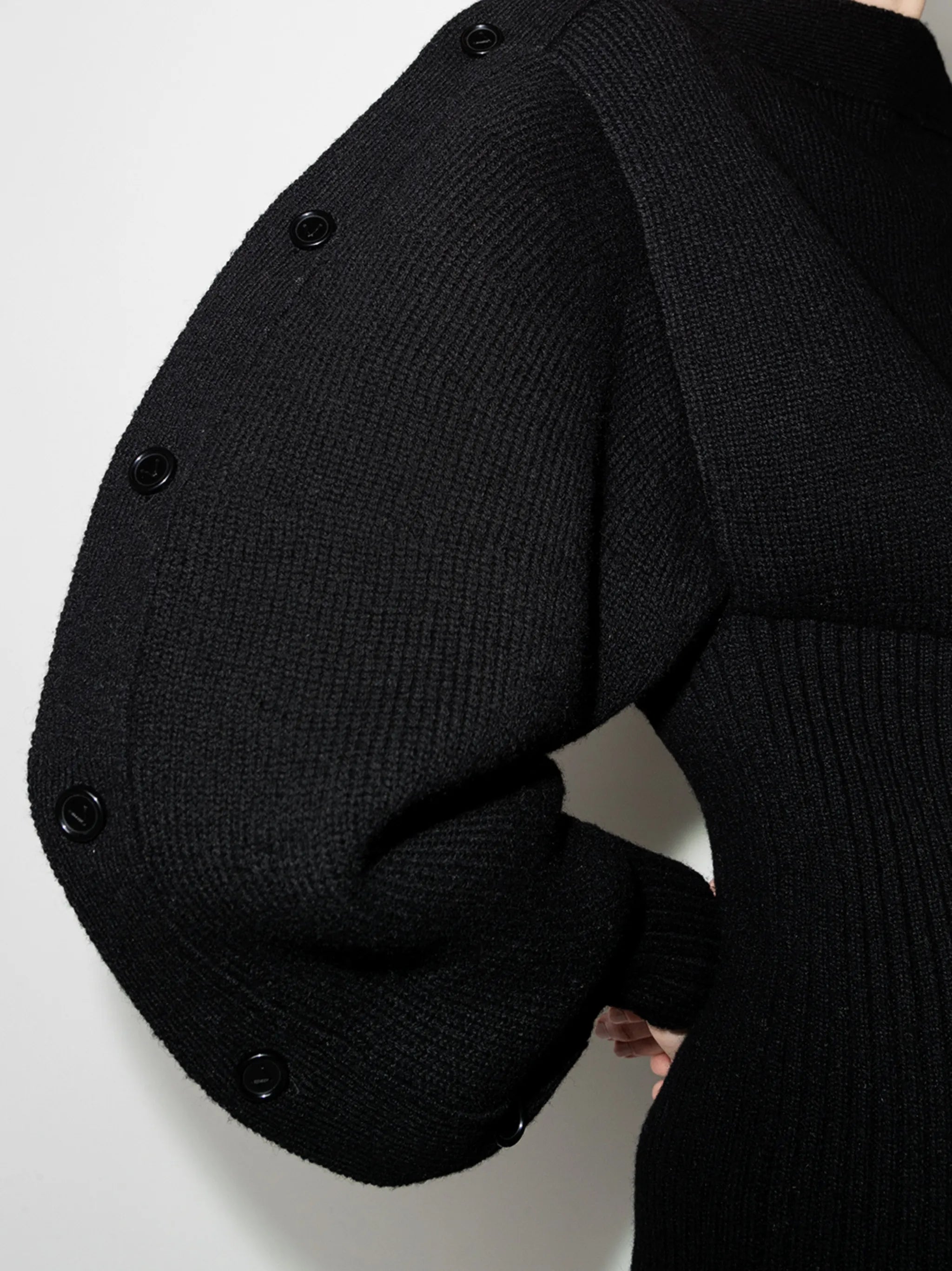 sculpted sleeve knitted dress