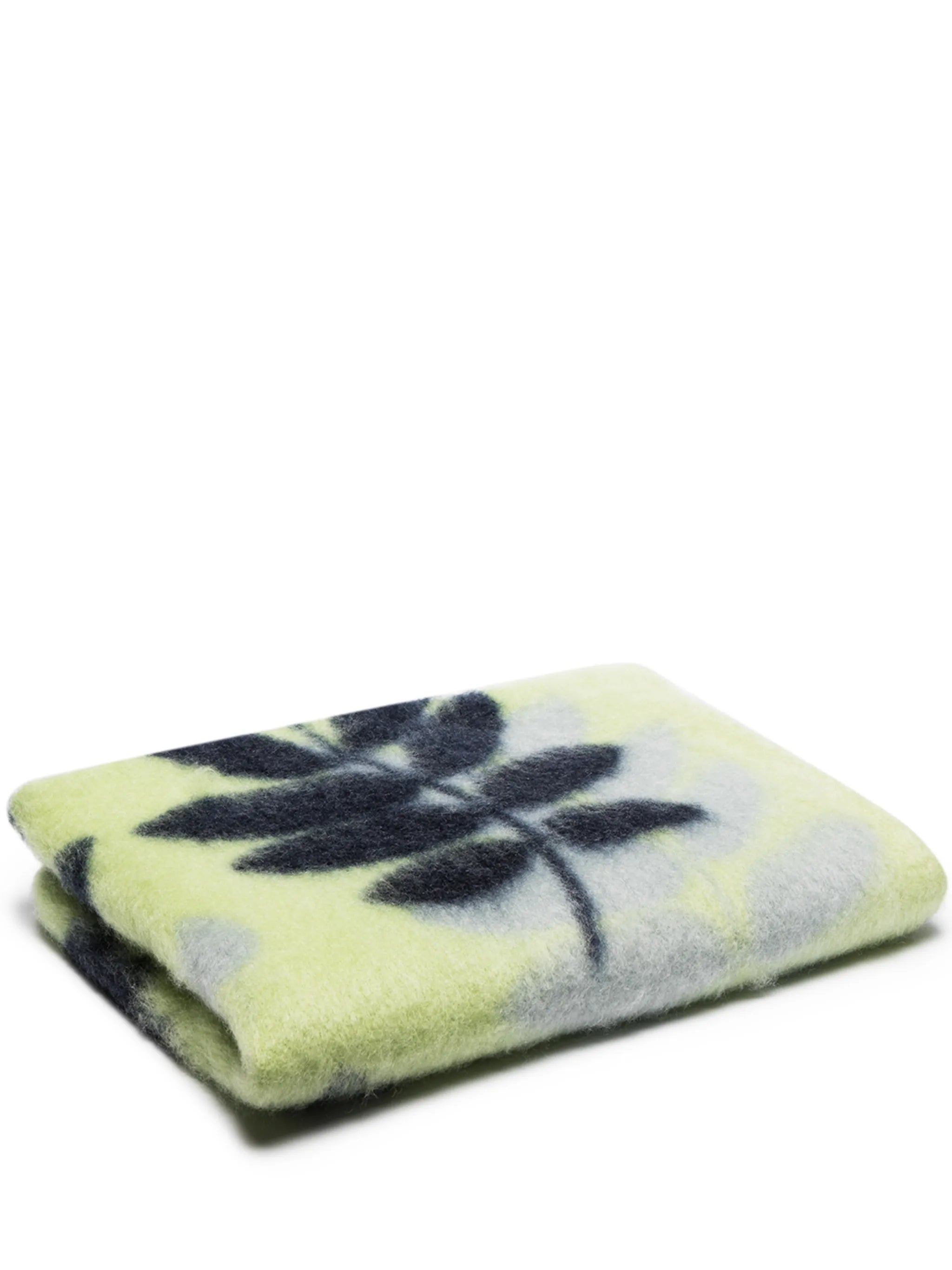 leaf pattern fringed blanket