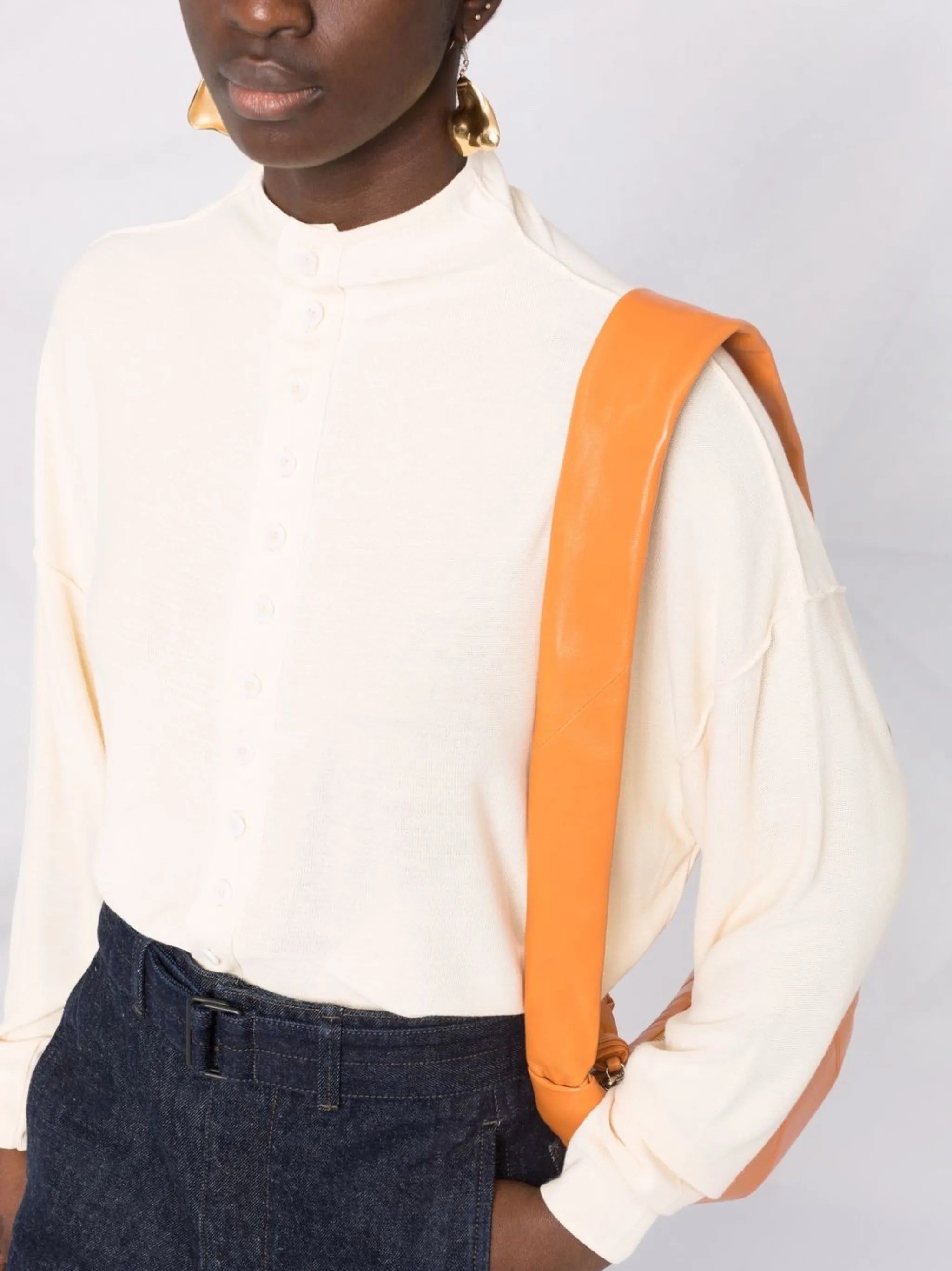 stand-up collar cardigan