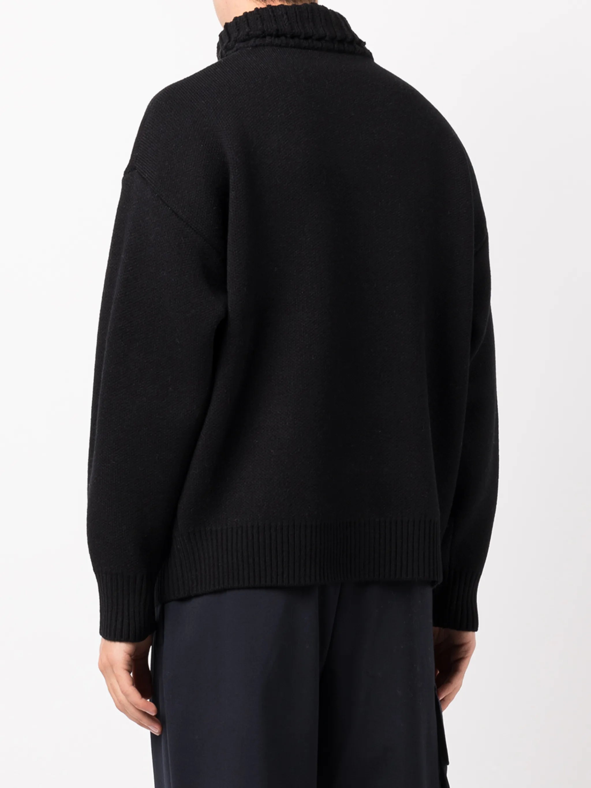 logo-intarsia roll-neck jumper