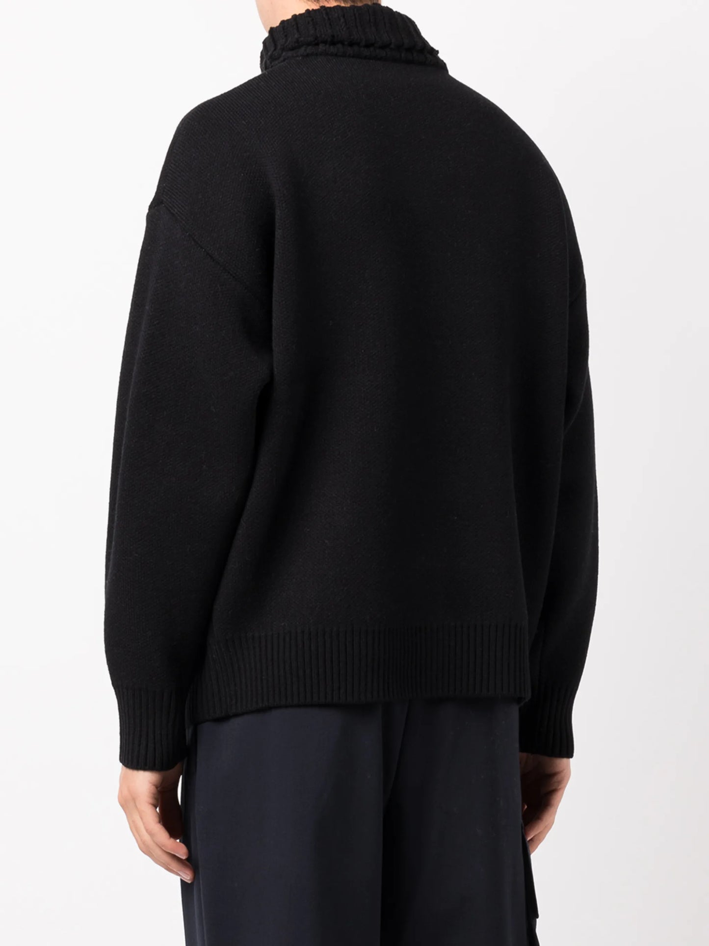 logo-intarsia roll-neck jumper