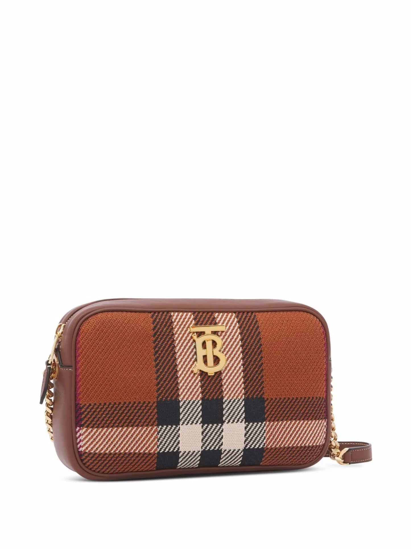 Lola check-knit cross body bag
