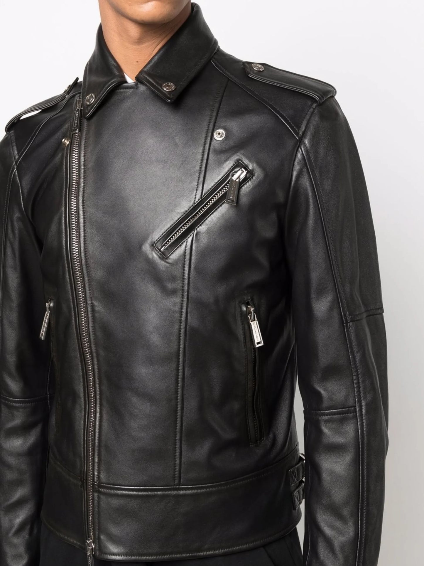 Kiodo leather biker jacket