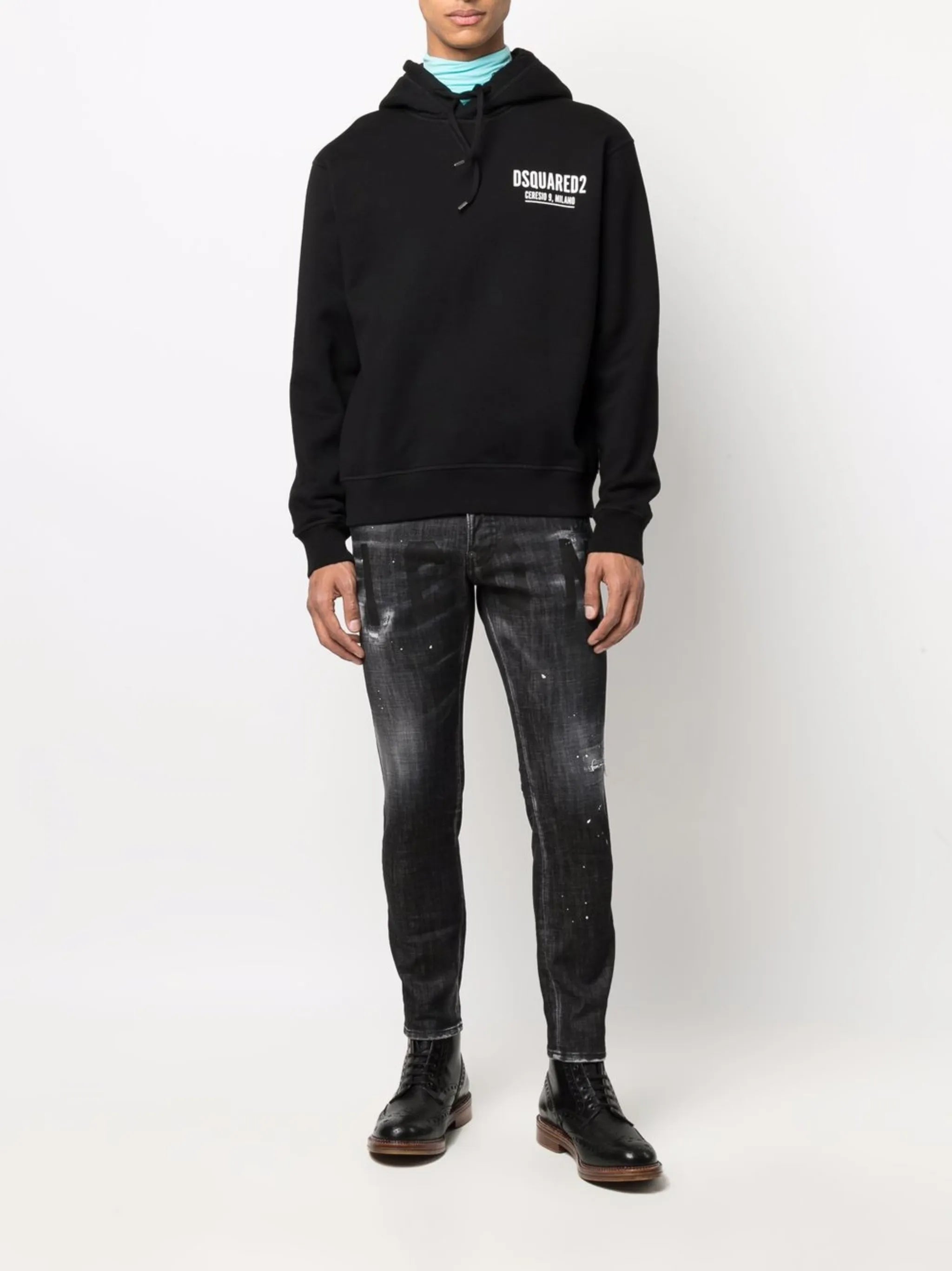 logo-print cotton hoodie