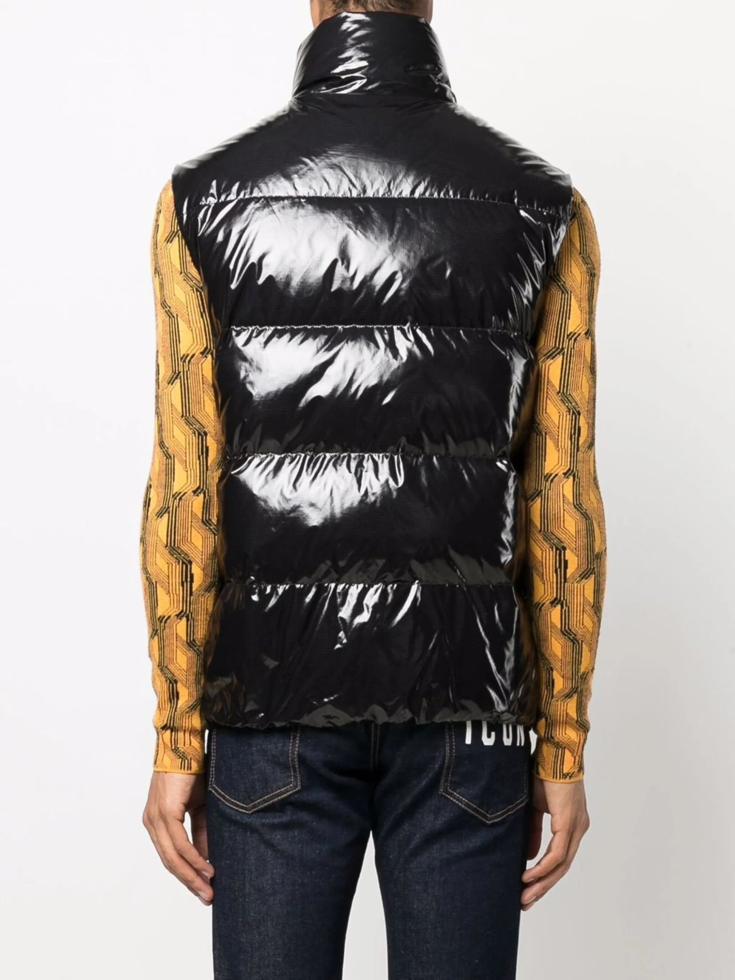 high-shine padded gilet