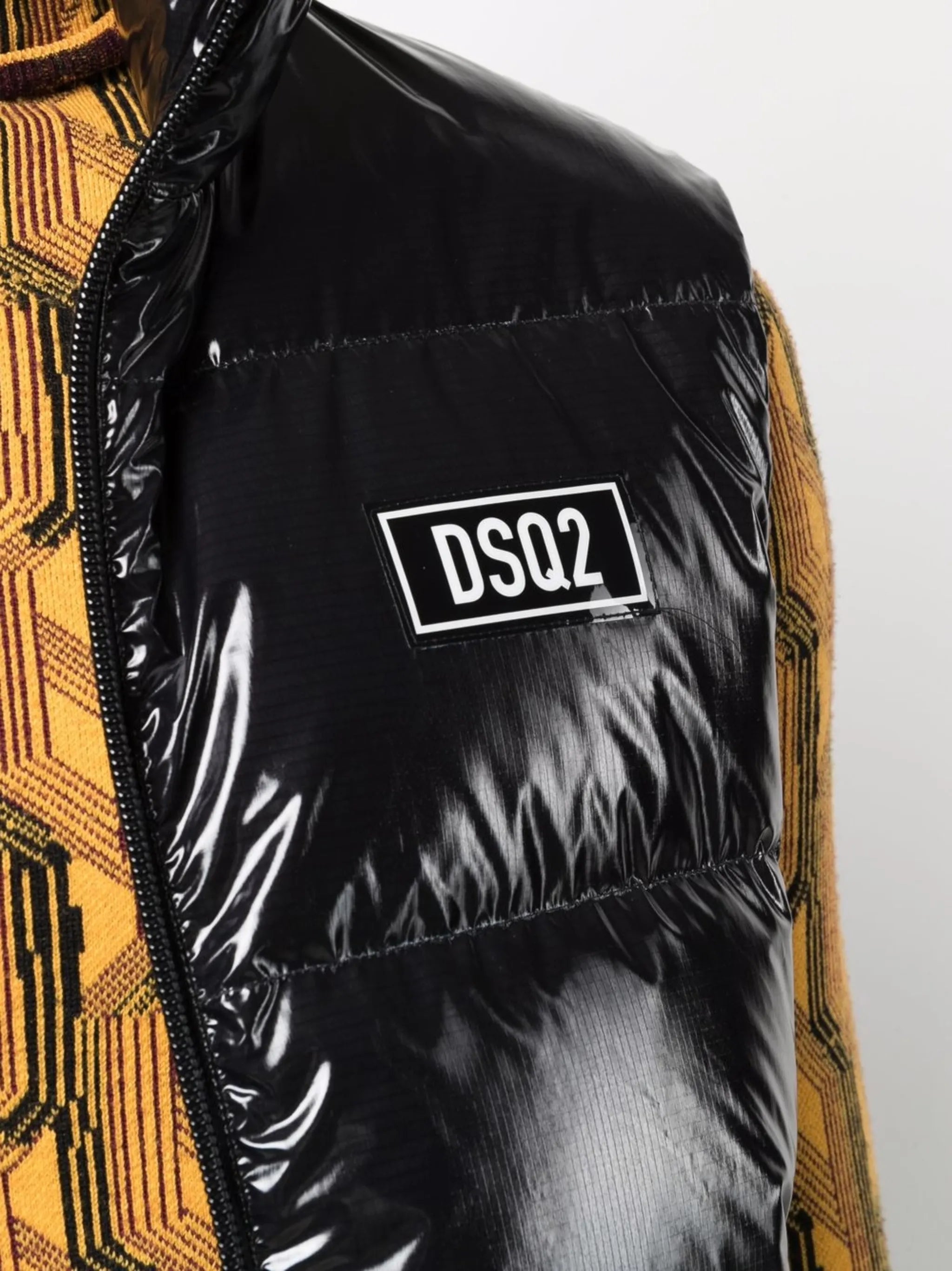 high-shine padded gilet