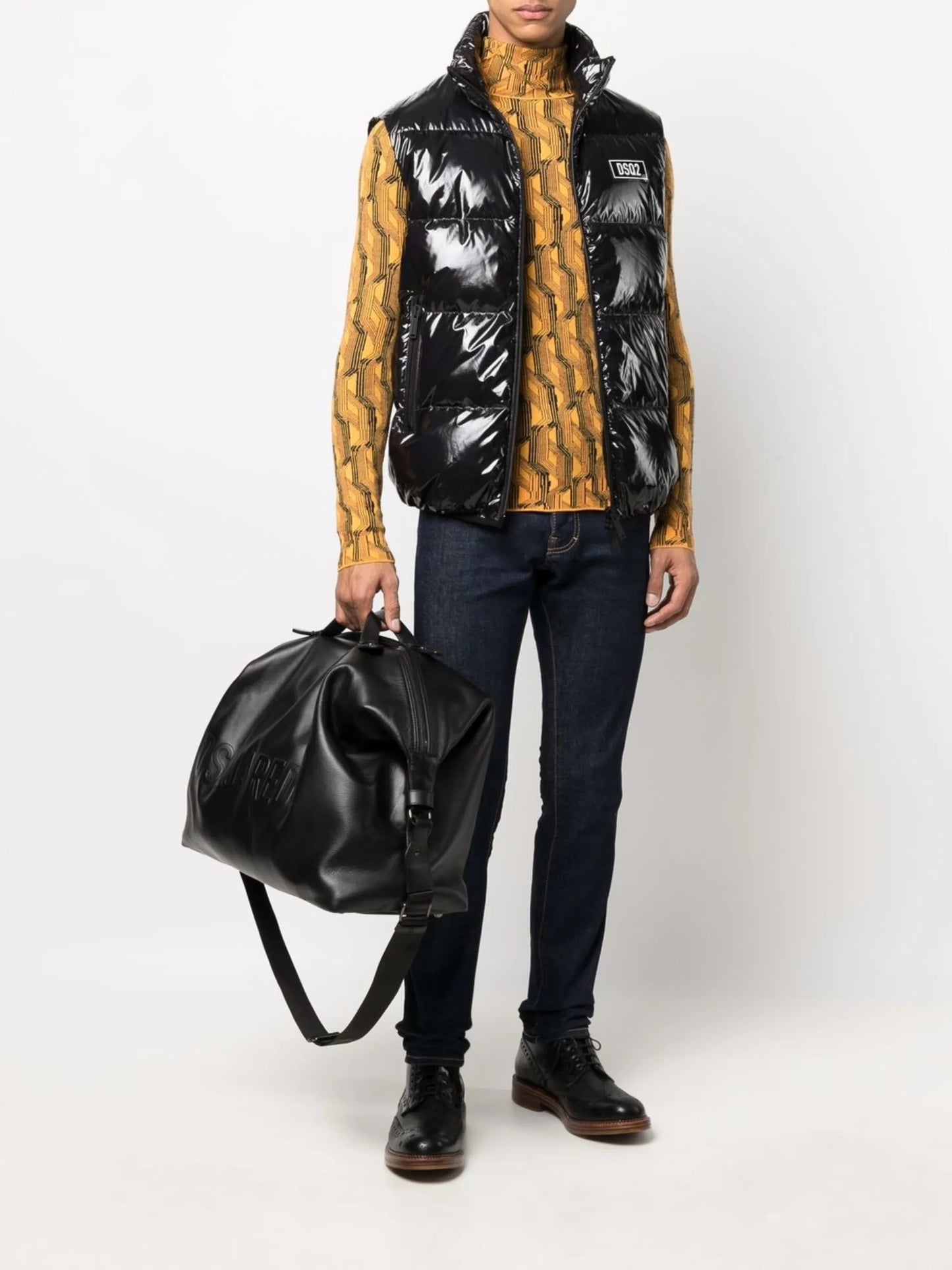 high-shine padded gilet