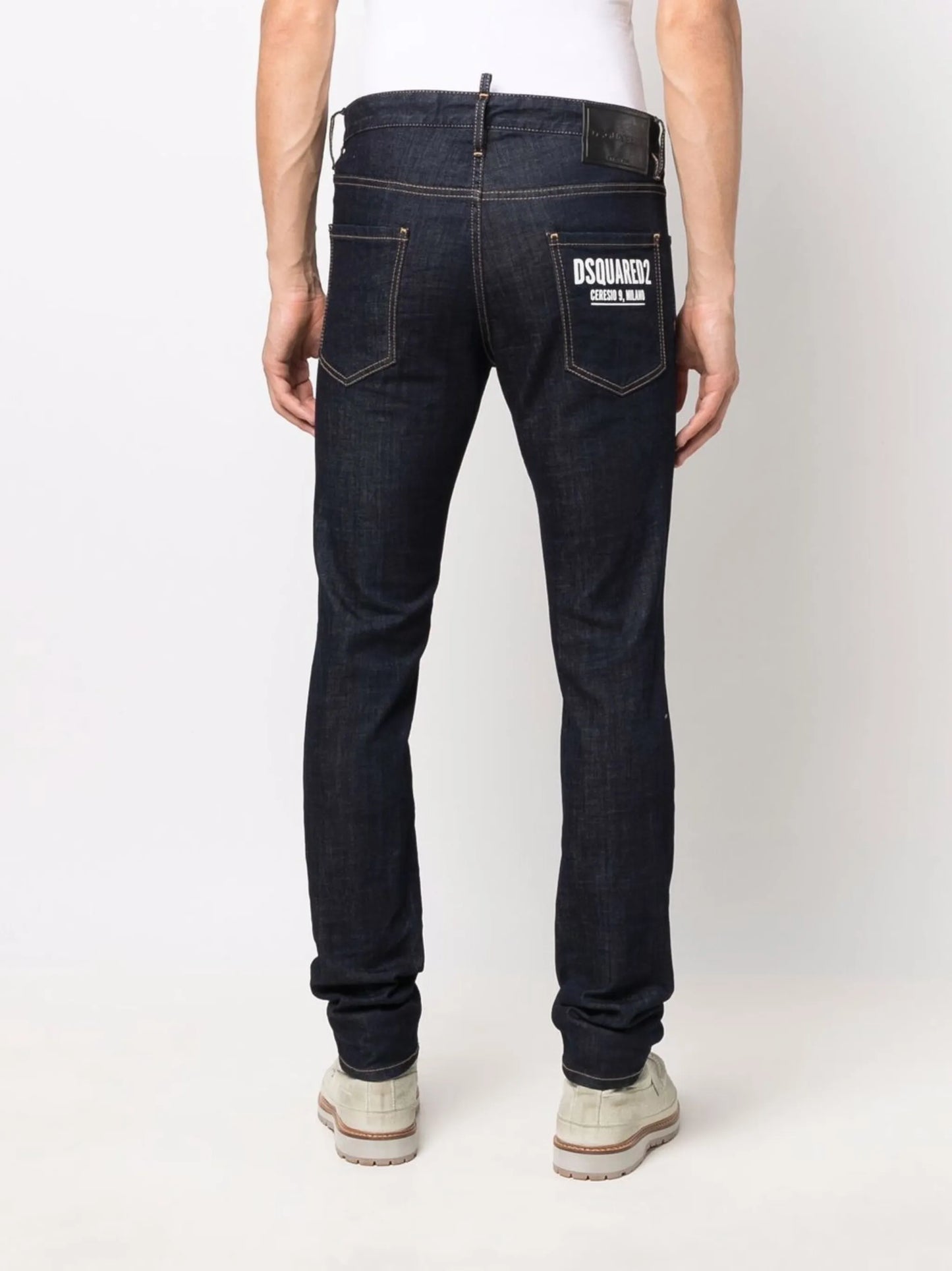 logo print slim-fit jeans