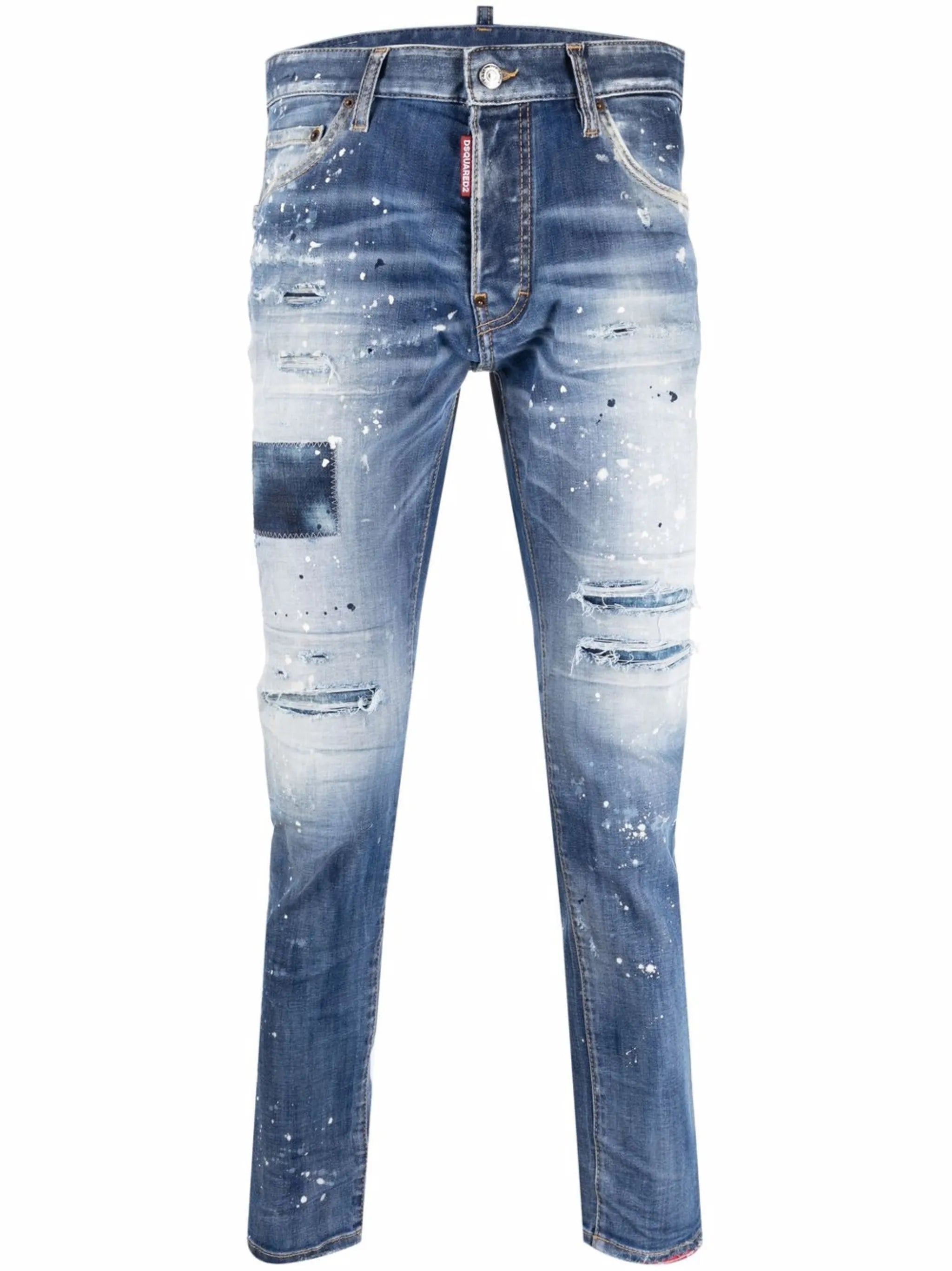 stonewashed distressed jeans
