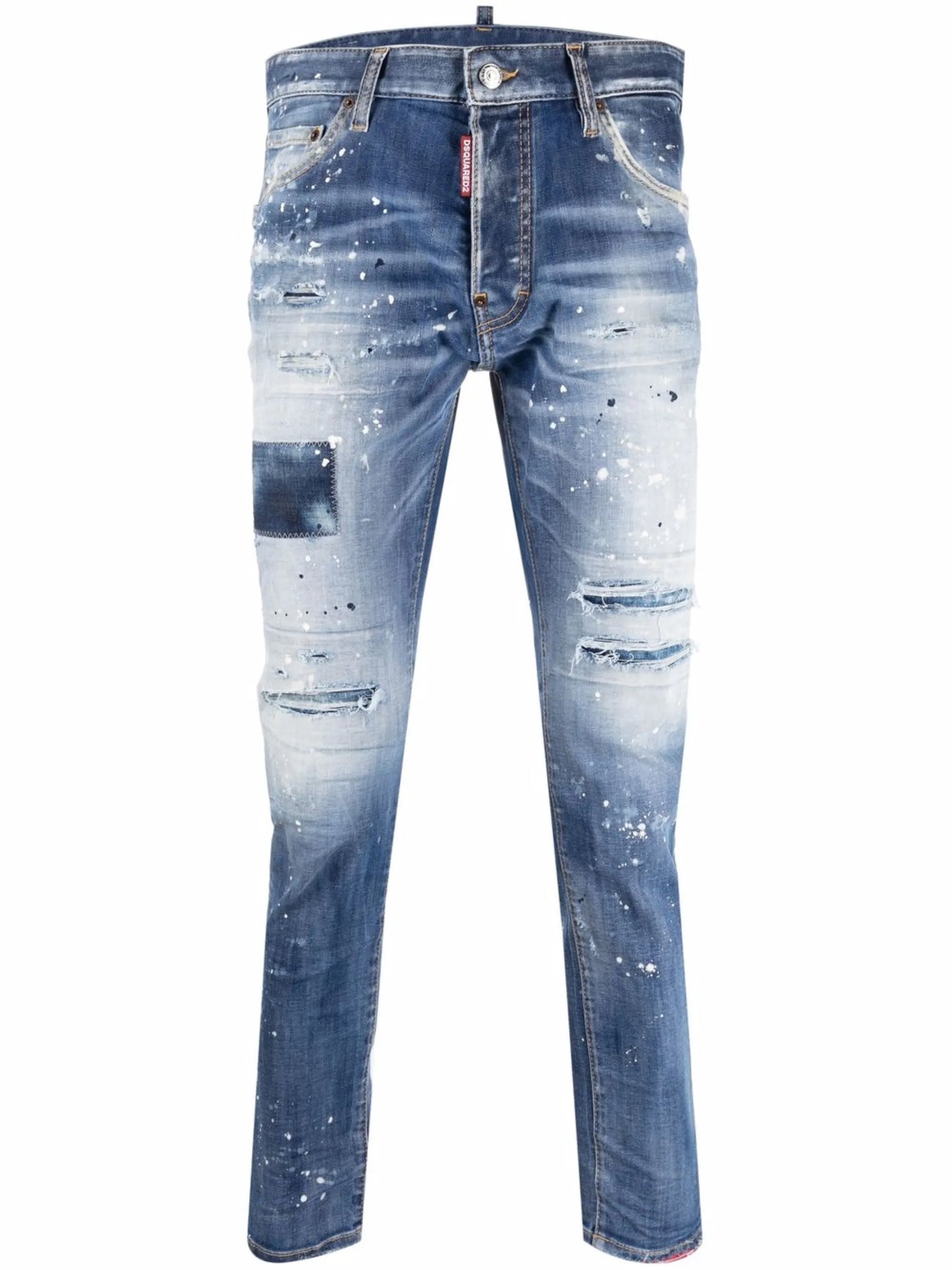 stonewashed distressed jeans