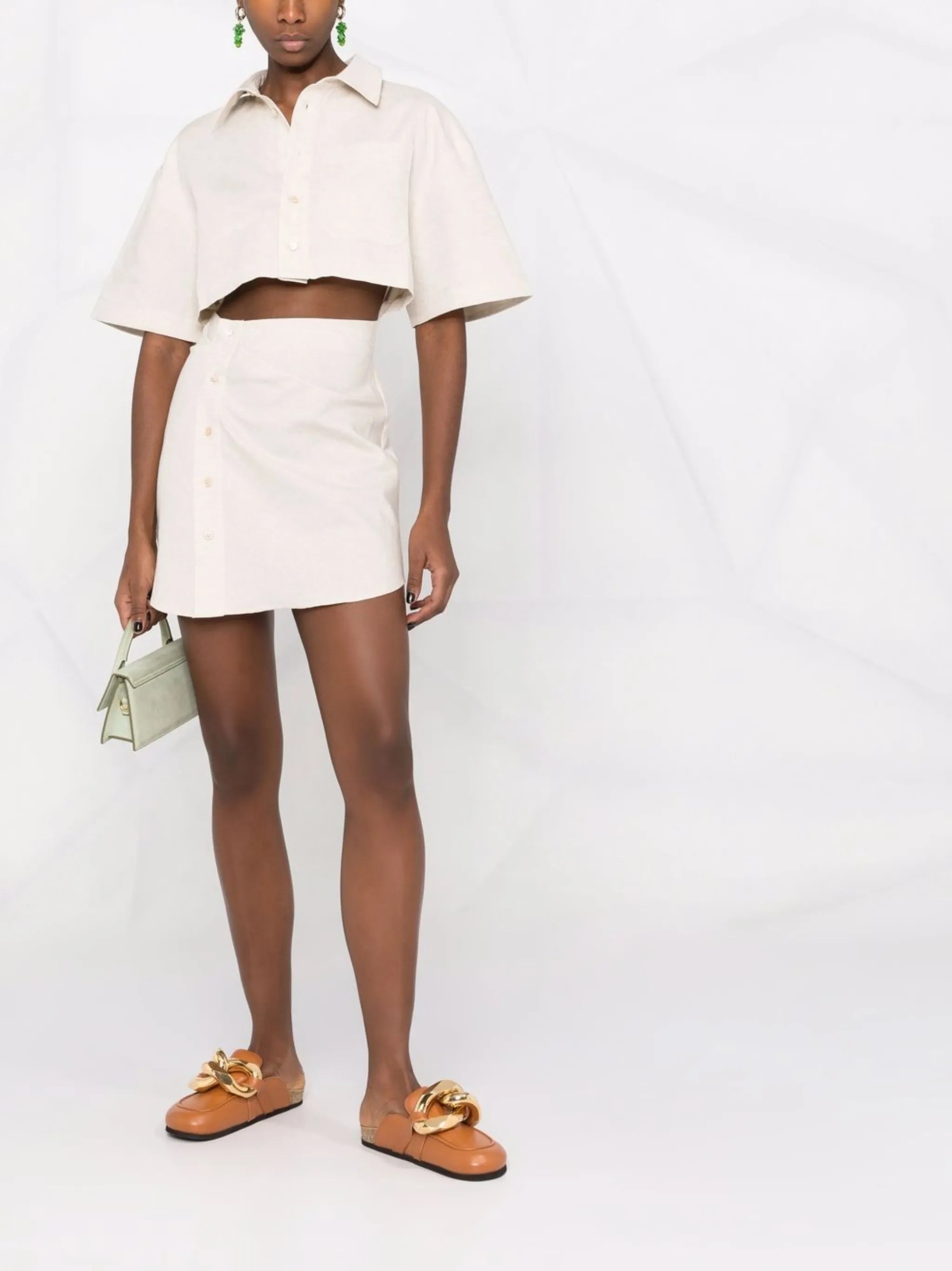 cut-out detail short-sleeve dress