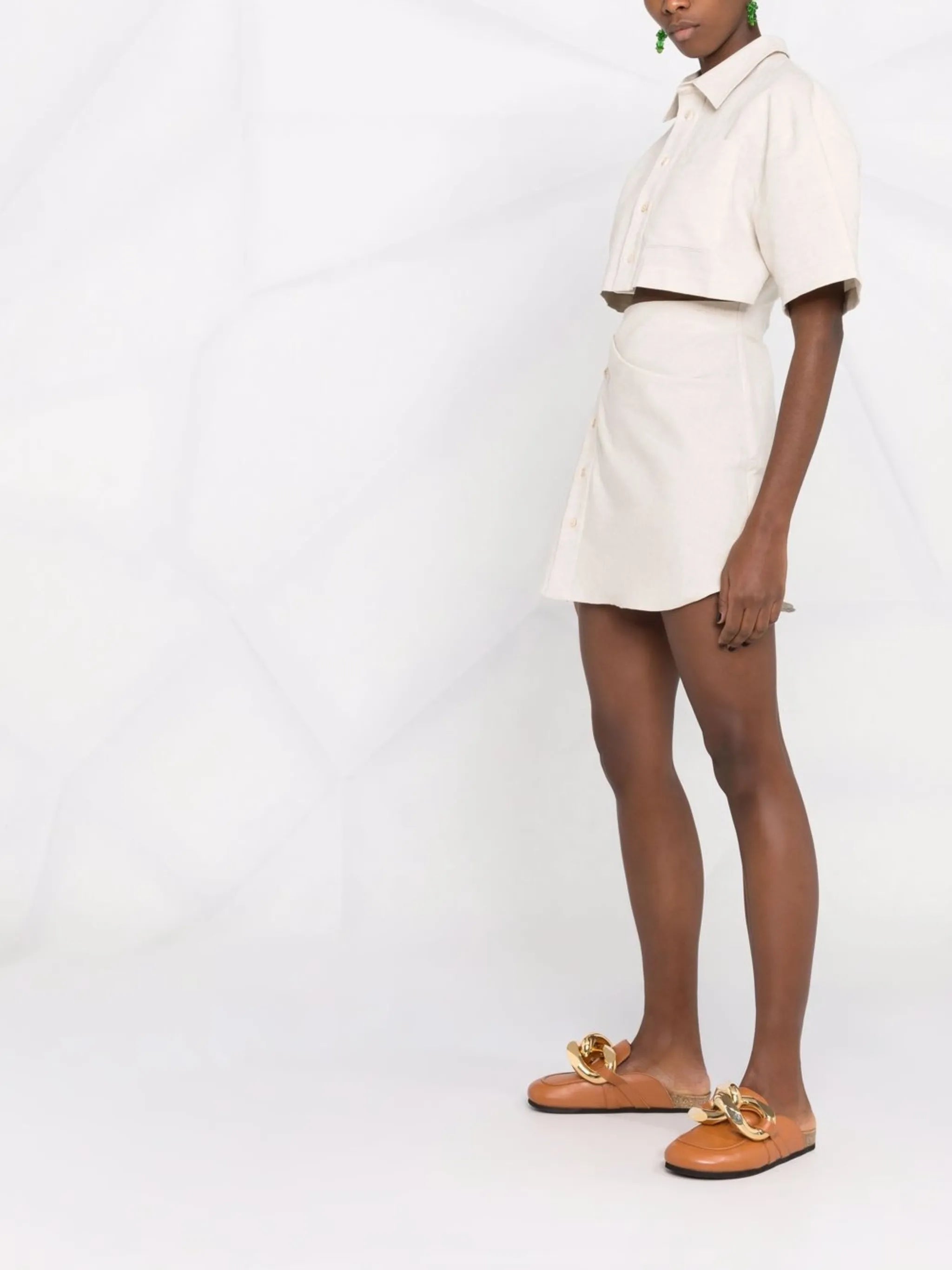 cut-out detail short-sleeve dress