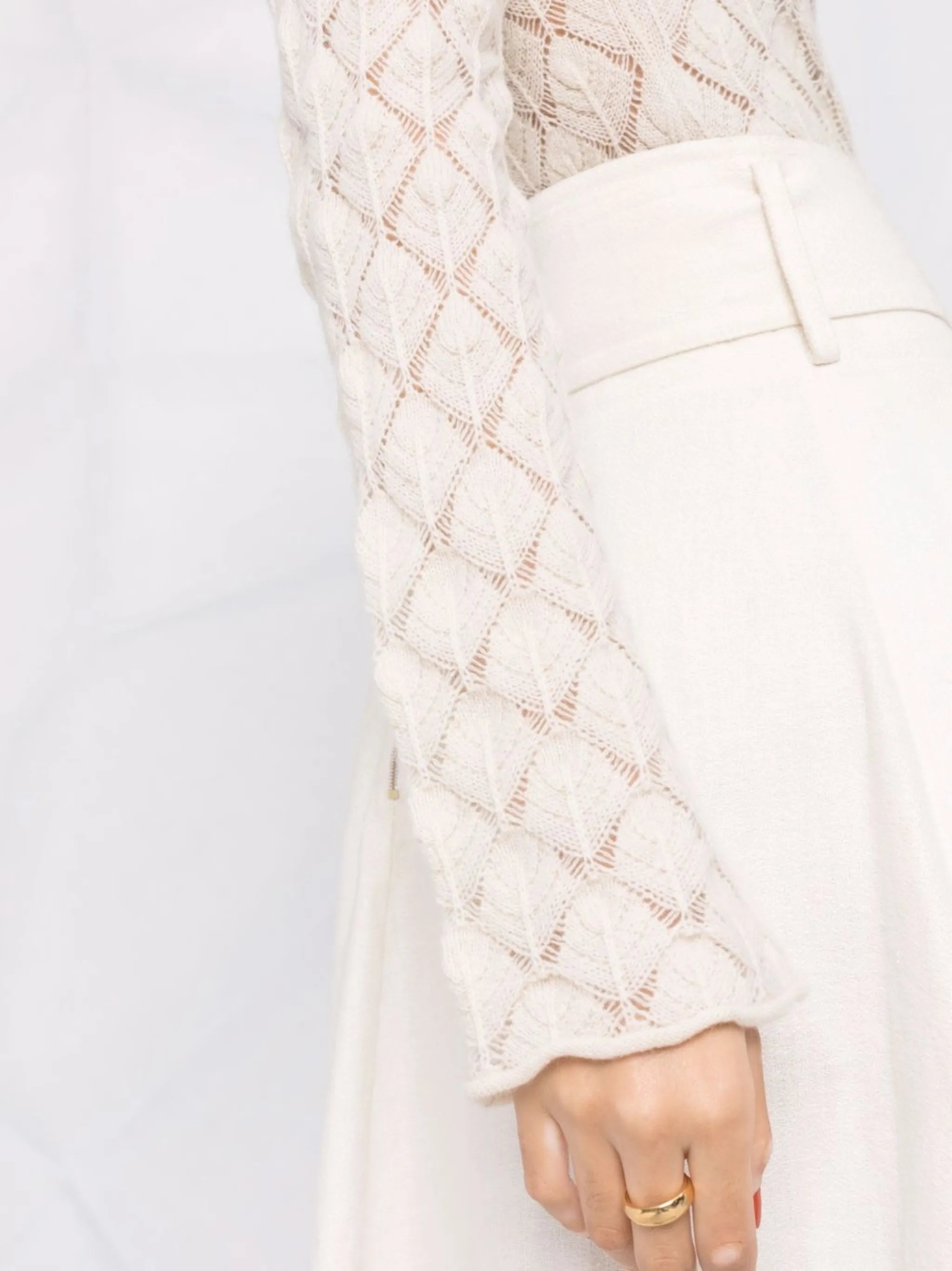 shell-knit cashmere top