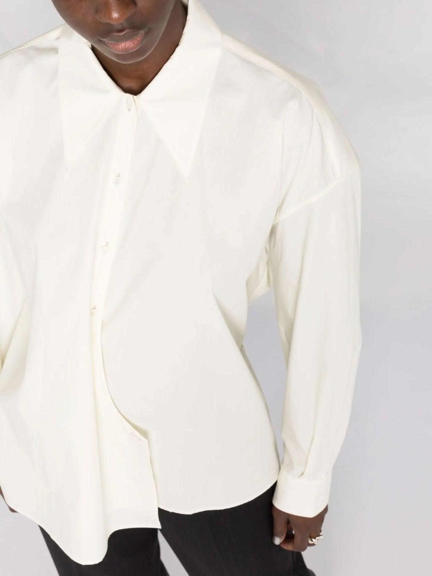 side fastening wrap shirt