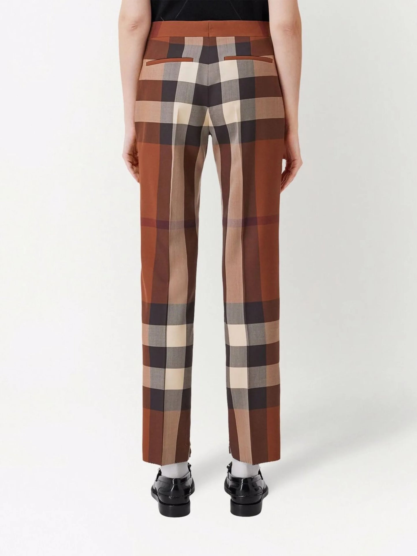 checked tailored trousers