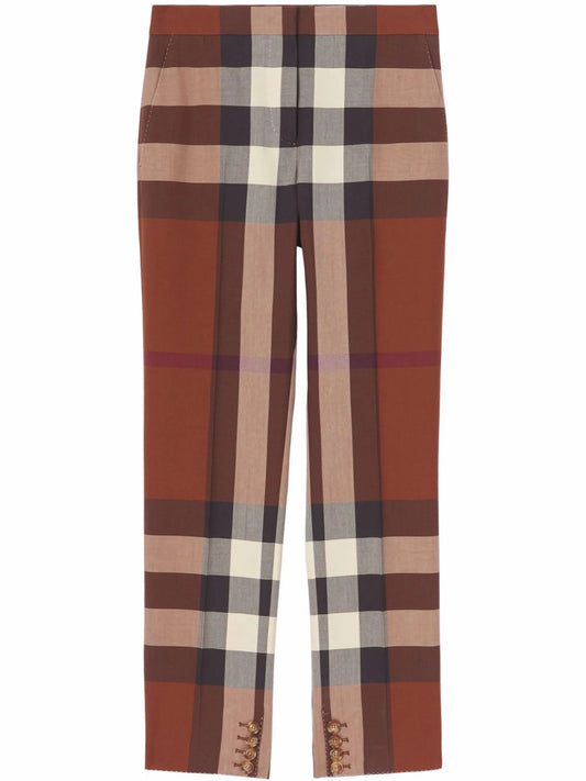 checked tailored trousers