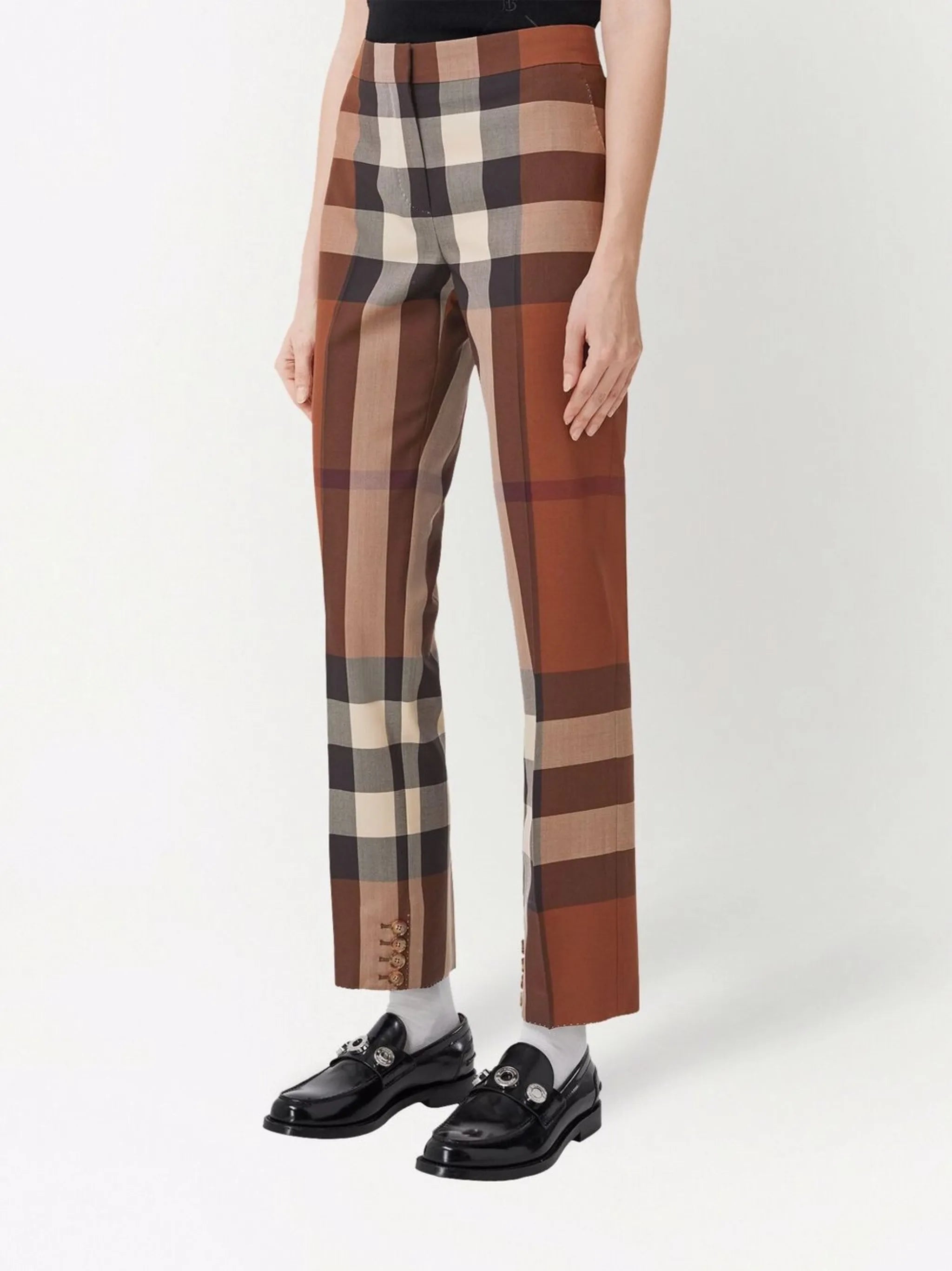 checked tailored trousers