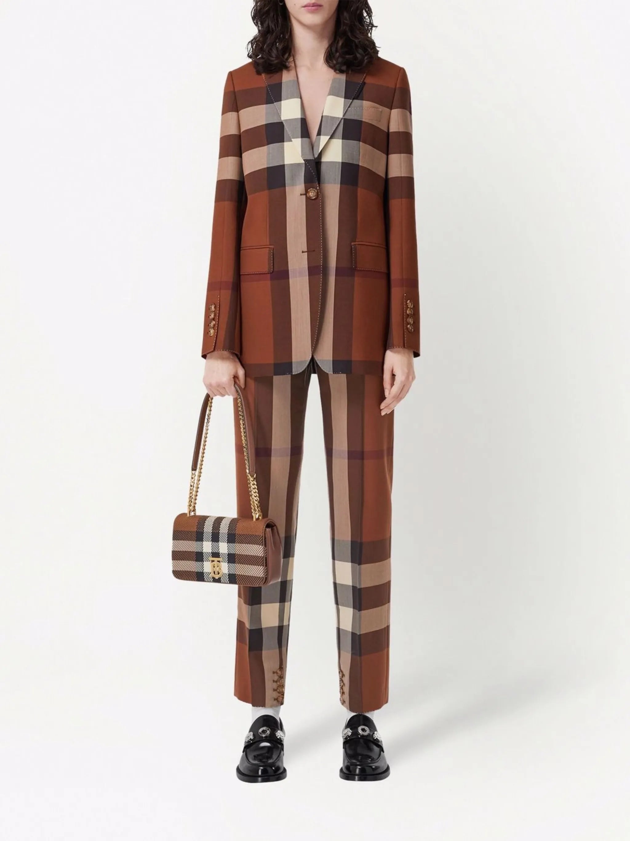 checked tailored trousers