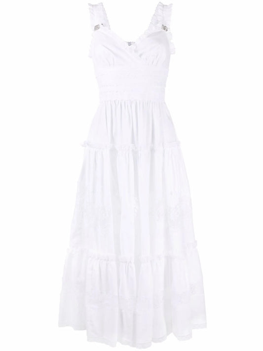 lace-panel sleeveless dress