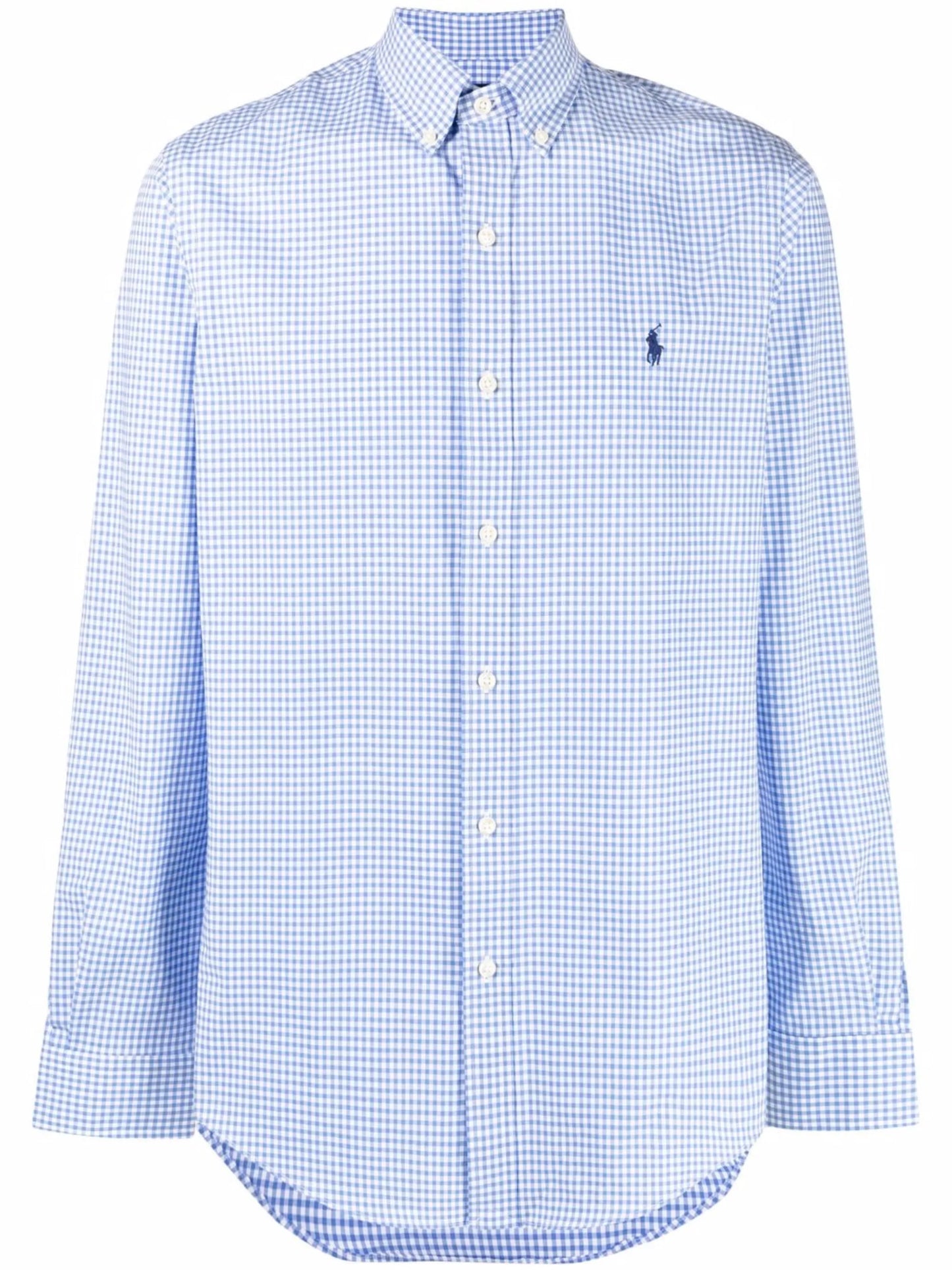 logo-embroidered gingham shirt