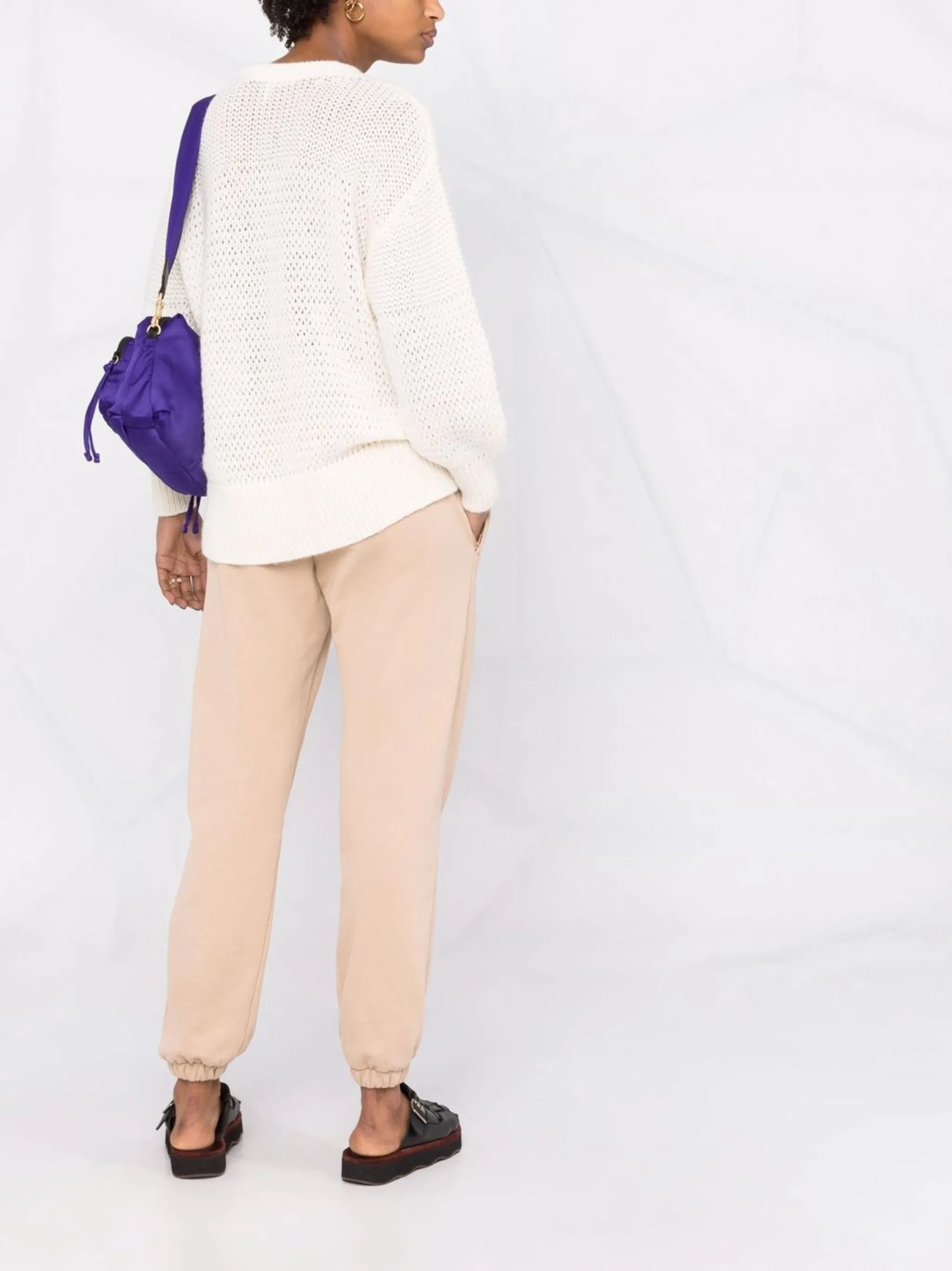 chunky-knit crew-neck jumper